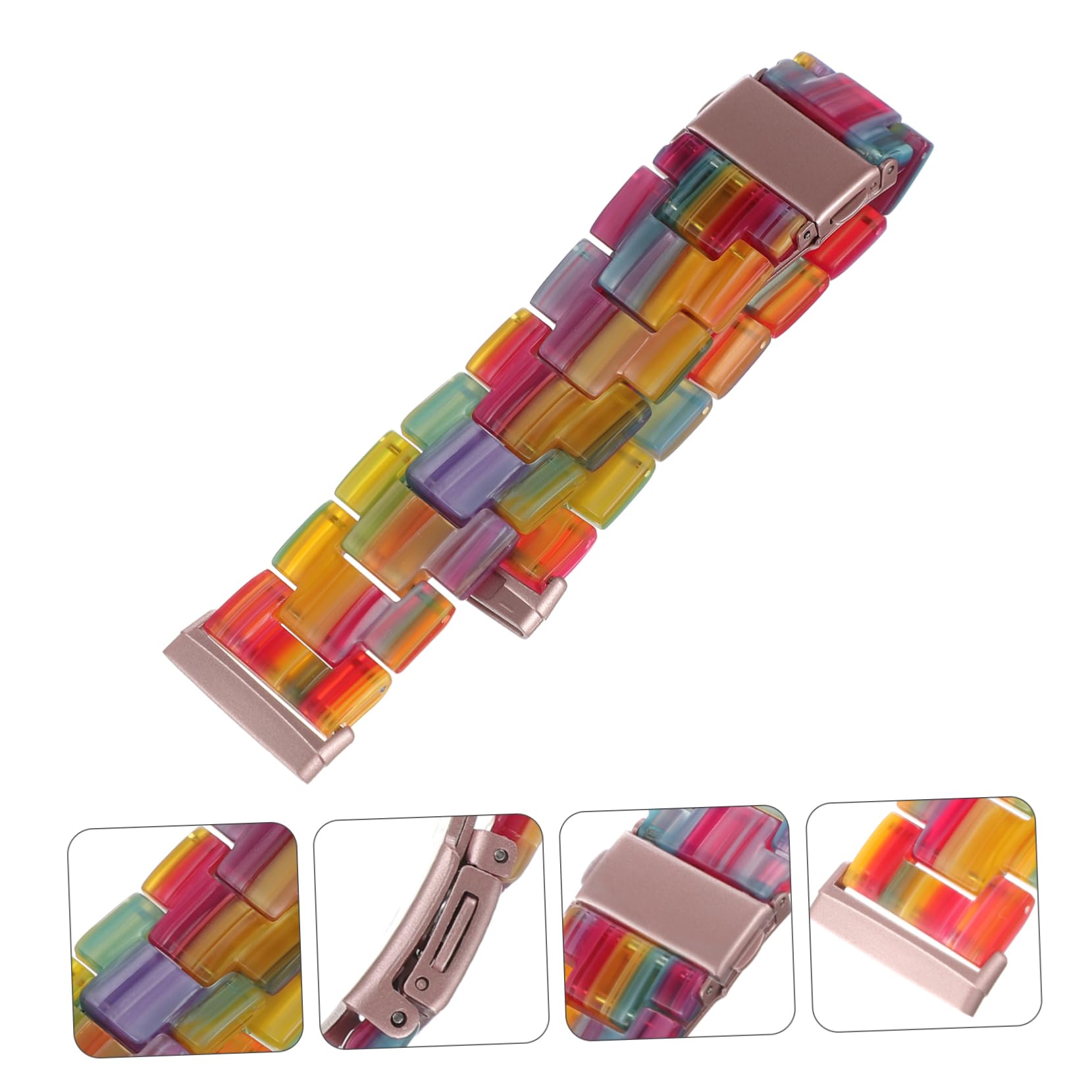 HOMSFOU 2 Pz Cinghia Scrunchie Con Bande Sensoriali Cinturino Da Polso Cinturini a Sgancio Rapido Fascia Per in Metallo Rilascio Rapido Pu Elasticità Mancare Banda Elastica Resina