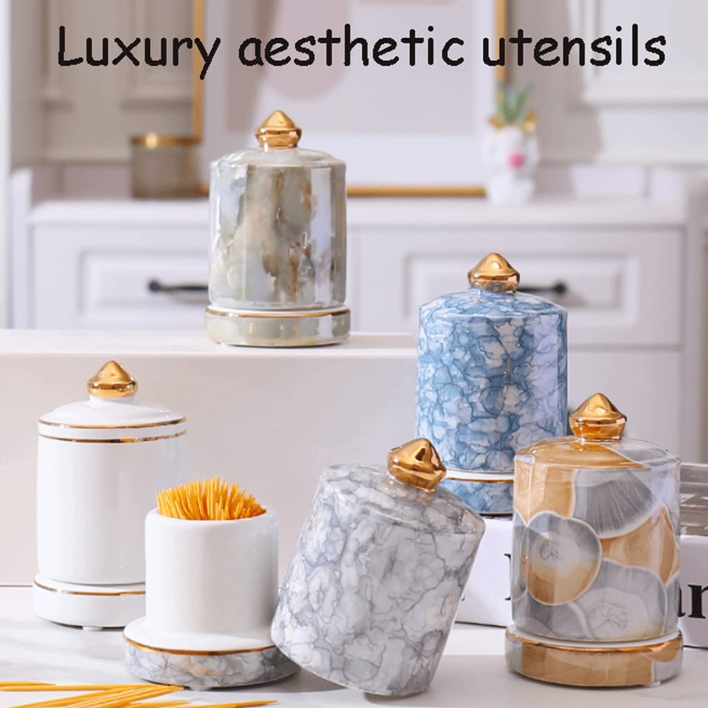 Beau porte-cure-dents en céramique avec couvercle, récipient épaississant, distributeur de cure-dents, décoration pour la cuisine, pratique, style 6