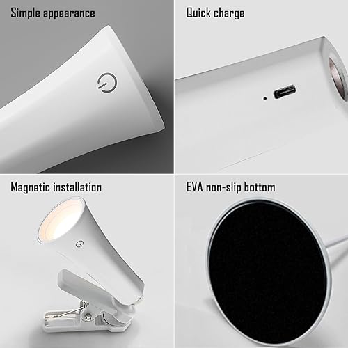 Miniatura 5 de Lámpara LED recargable de 5 modos con junta giratoria magnética, control táctil, brillo ajustable, color, ángulo de 360, puede convertirse en