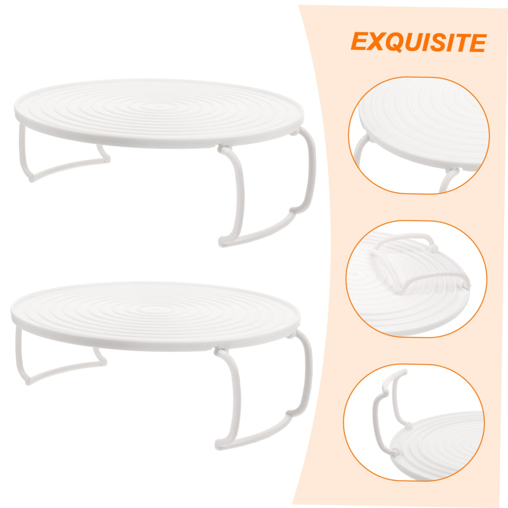 VILLCASE 2 pezzi Piatto Rialzato Microonde in Resistente Scaffale da Cucina Strati per Stoccaggio e Cottura Vapore Teglia Rotonda Multiuso per Forno e Microonde