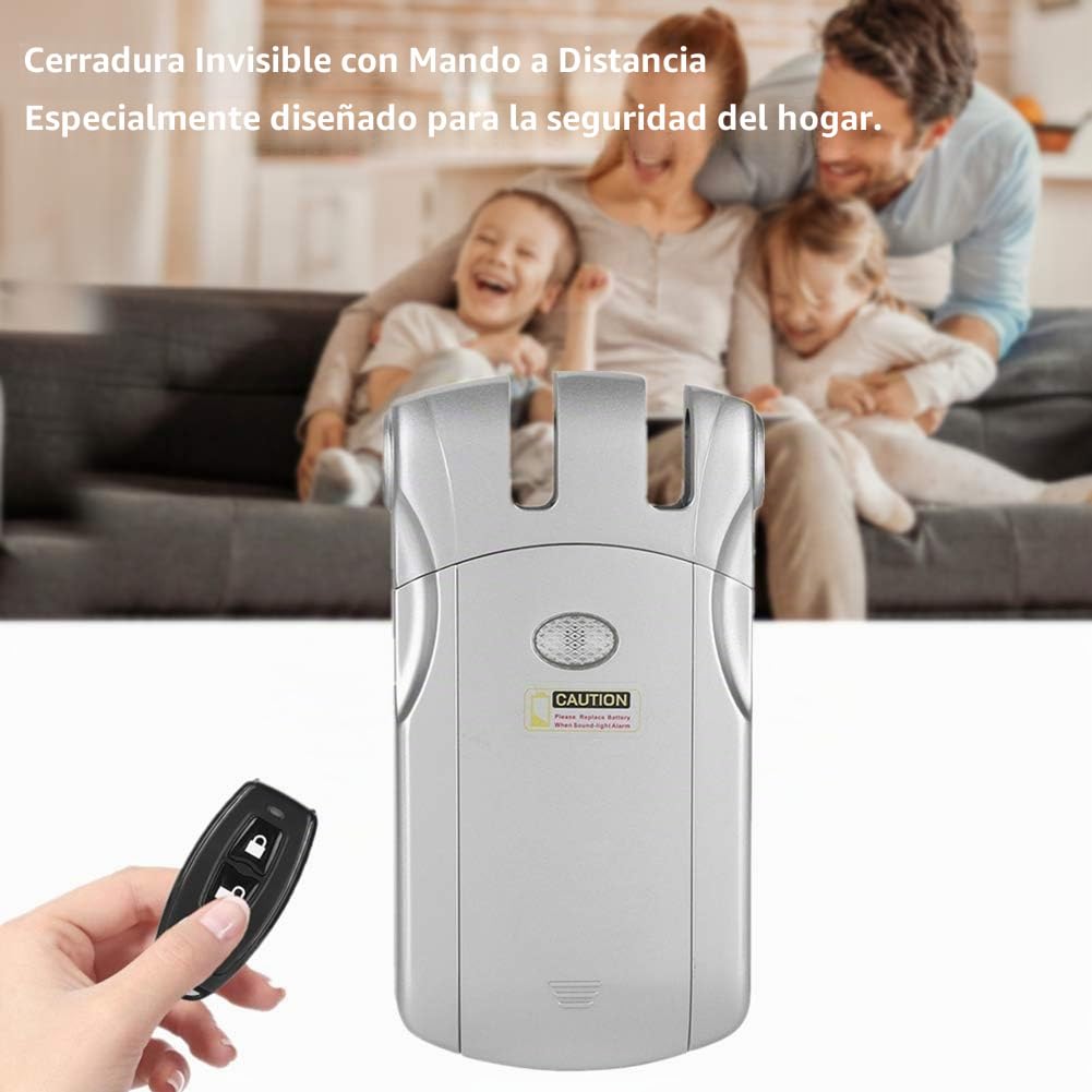 Kit de cerradura de puerta inteligente electrónico, cerradura invisible sistema de cerradura de control de acceso al hogar inalámbrico sin llave kit de cerradura de puerta