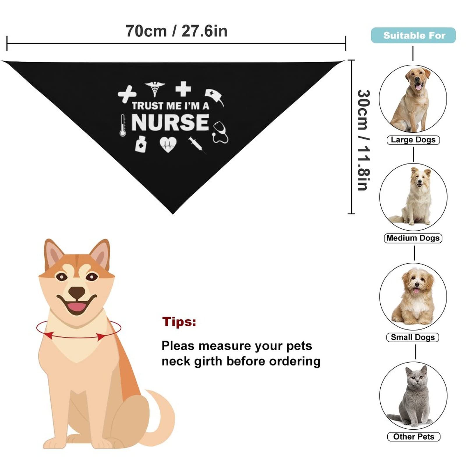 Trust Me I'm A Nurse Lovely Dog Bandanas Pattern Triangle Pet Scarf Washable Dog Bibs Neckerchief