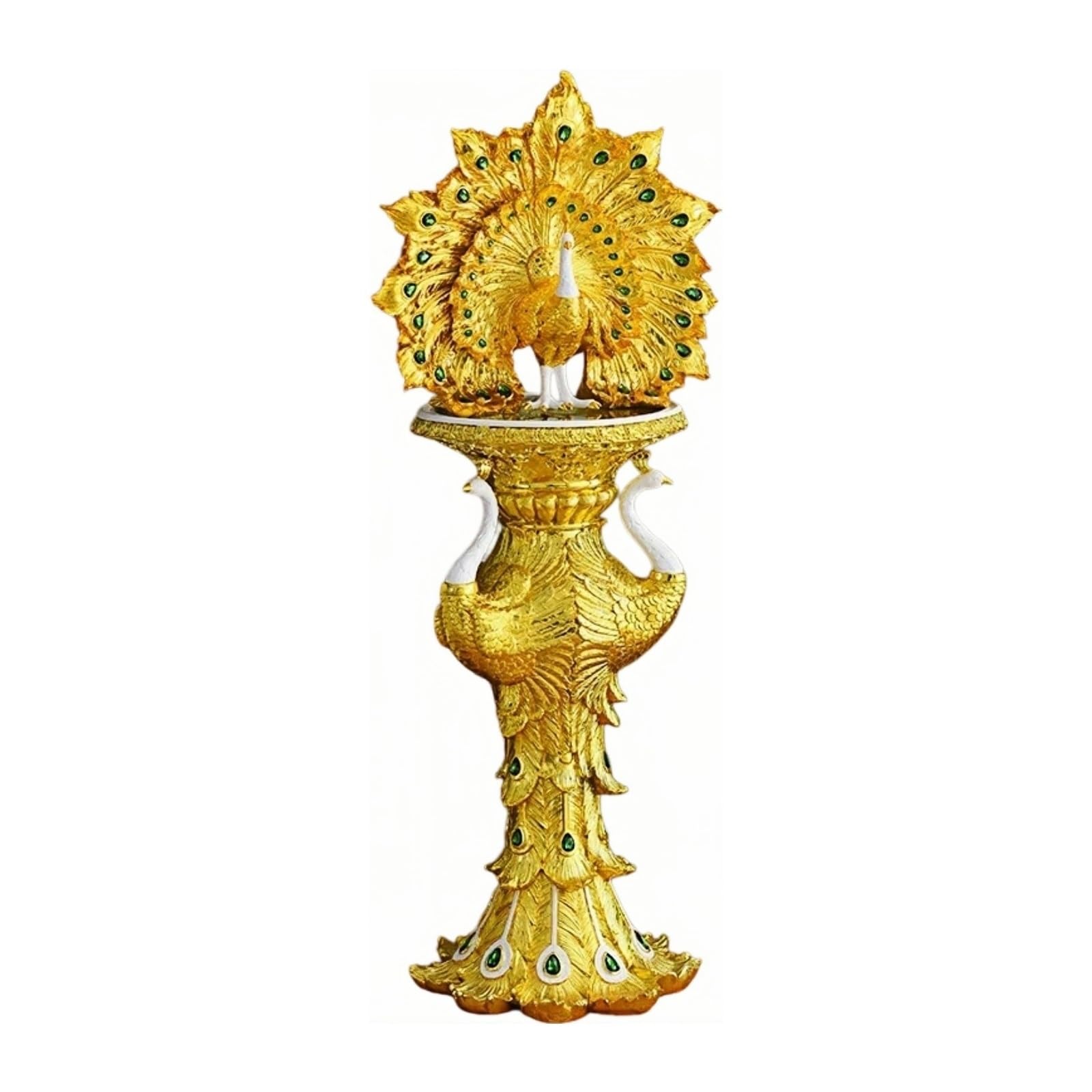 Kf2vBt7dP Chinese Style Floor Clock Floor Clock Sculpture Peacock Wedding Mansion Decorative for Home Grandfather Clocks(Gold)