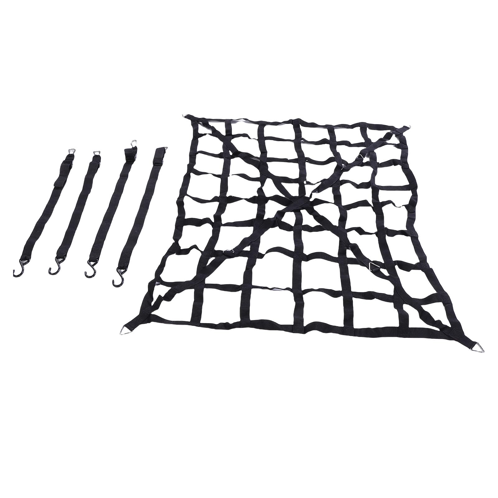 SEAFRONT LKW-Ladeflächen-Gepäcknetz, Verstellbares Bungee-Gepäcknetz aus Polyester, 1100 Lbs Tragfähigkeit mit 4 Haken, Netz-Organizer für Pickup-Anhänger, SUV, UTV, Dachträger-Aufbewahrung (66" x