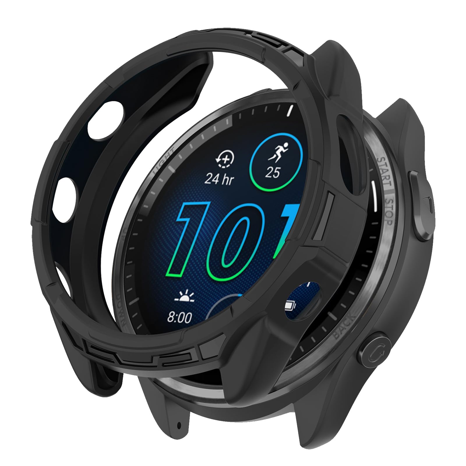 Coque Protection Garmin Forerunner 970 - Housse TPU Silicone Souple & Légère - Protection Anti-choc - Noire - 2