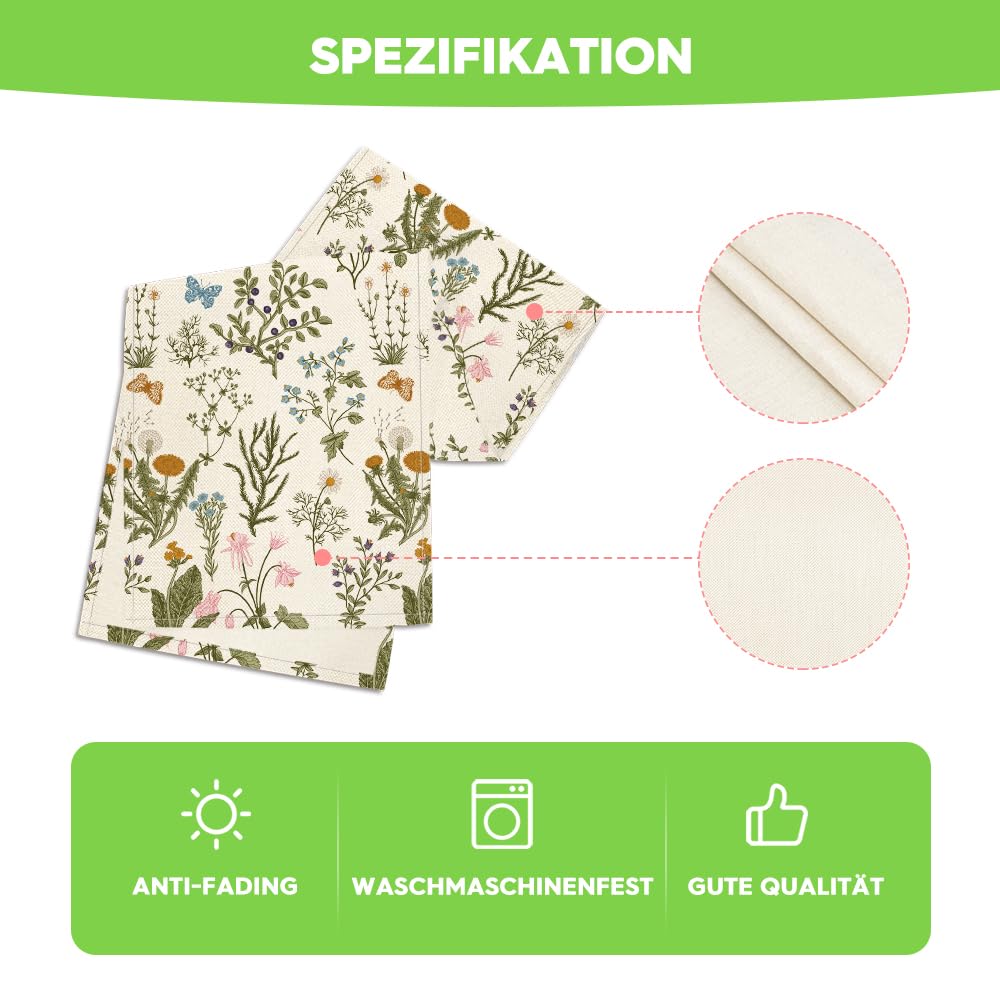 YCOLL Linnen Tafelloper voor Keuken & Eettafel – Waterafstotend, Wasbaar, Geschikt voor Binnen en Buiten – Bloemen & Planten Design voor Feestdecoratie