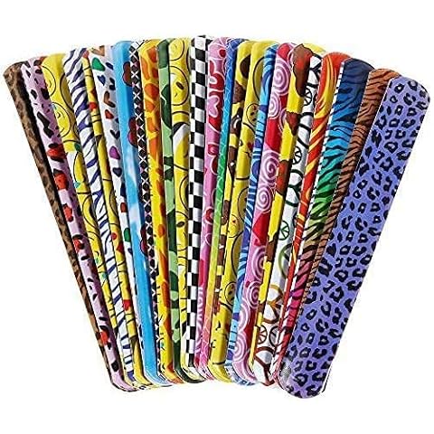 GOLDGE 24pcs Colorful Slap Bands for Kids Slap Bracelets for Party Bags Party Bag fillers Party Flavors Cover