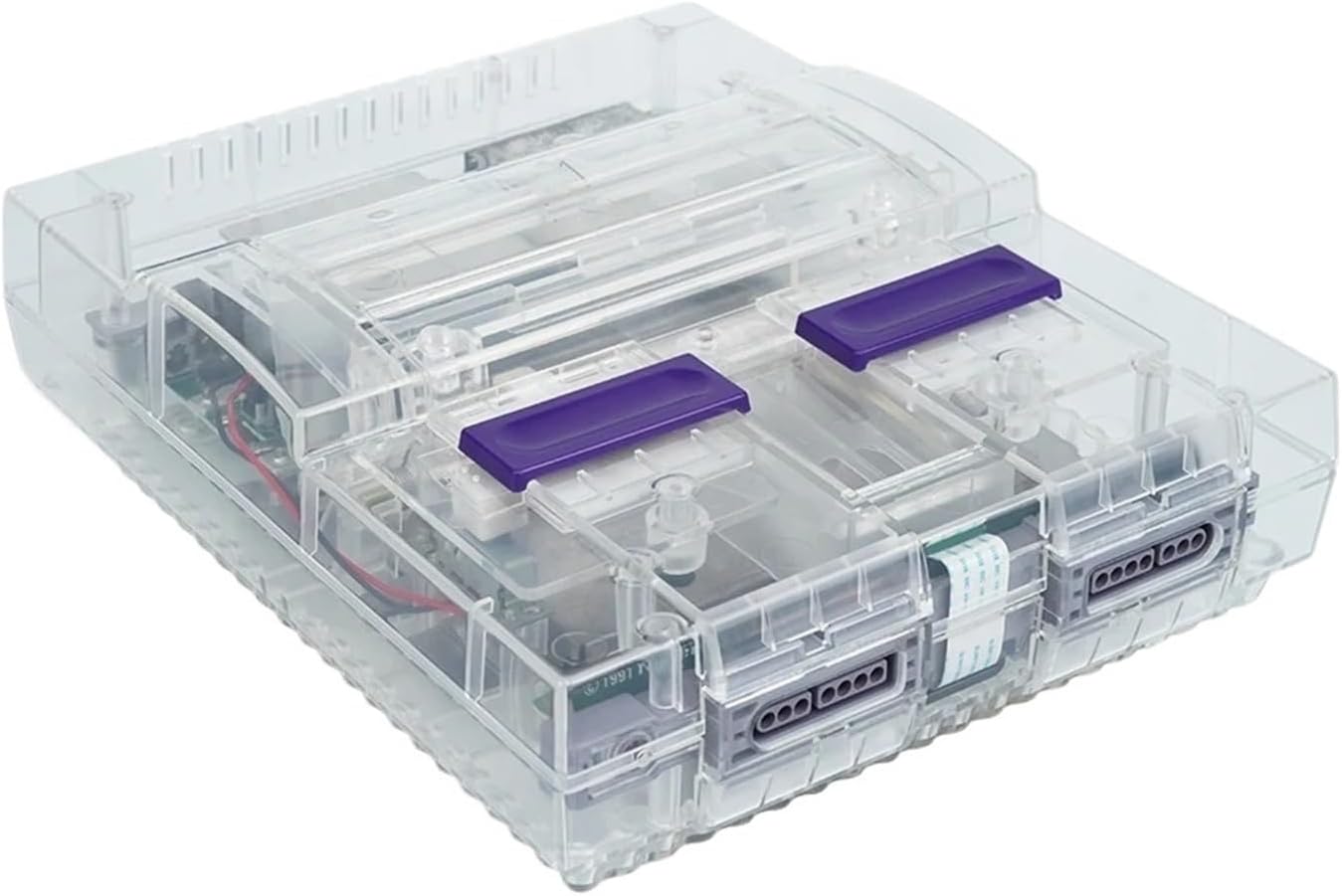 US Version Retro Gaming Consoles Translucent Replacement Shell Transparent Case - Compatible With Nintendo SNES SFC - Compatible With Bitfunx(TRN)