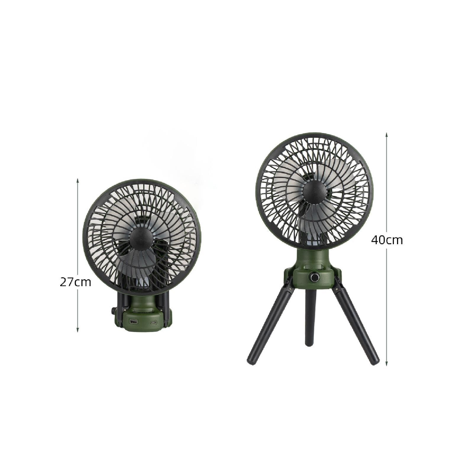 Baoblaze Ventilatore da Campeggio Ventilatore Esterno Portatile Potente Ventilatore da scrivania con Luce per Picnic, Camera da Letto,
