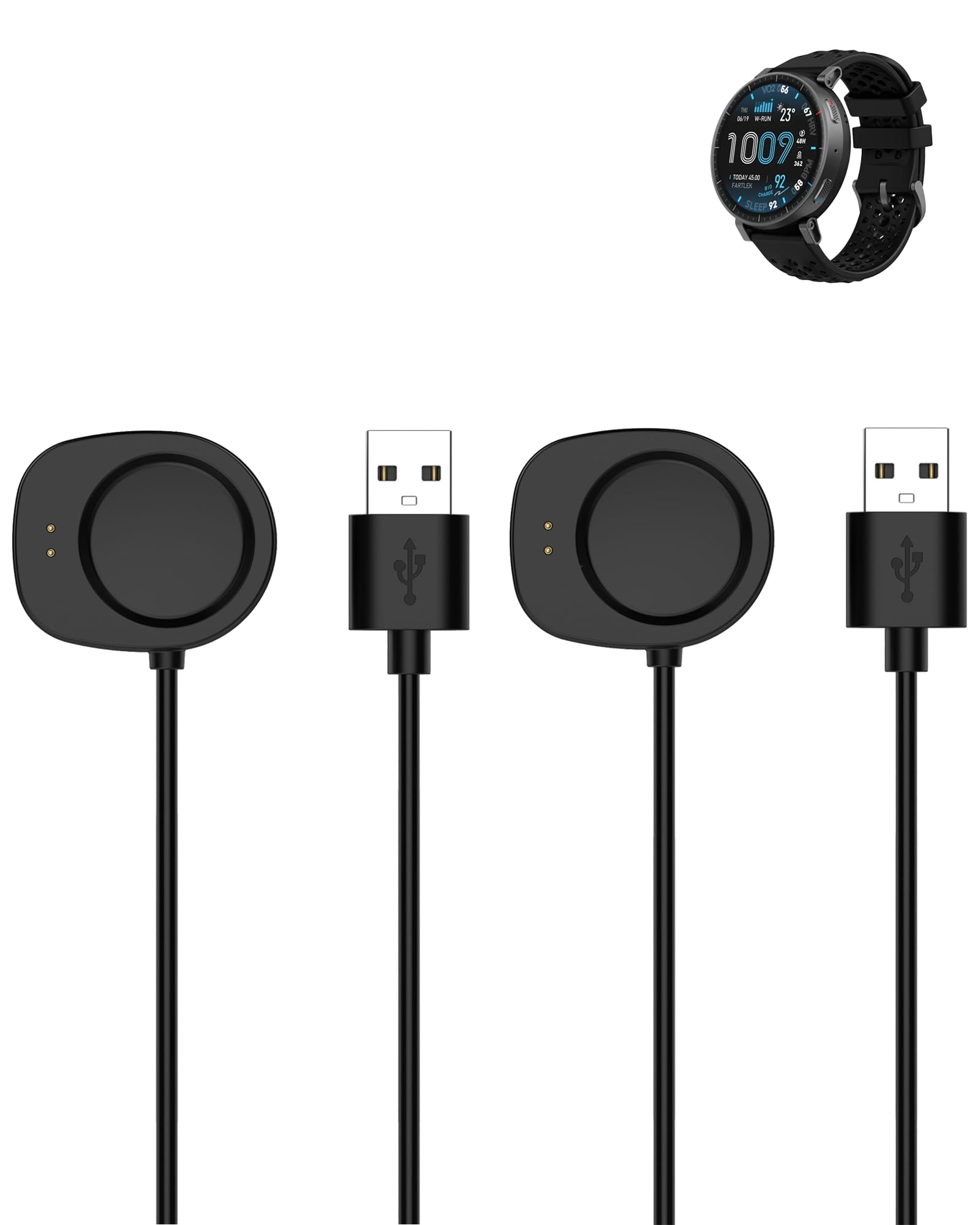 Charging Cable for Amazfit Active Max, Stable Magnetic Charging Station and USB Cable Compatible with Amazfit Active Max Smartwatch, Integrated Design (Pack of 2)