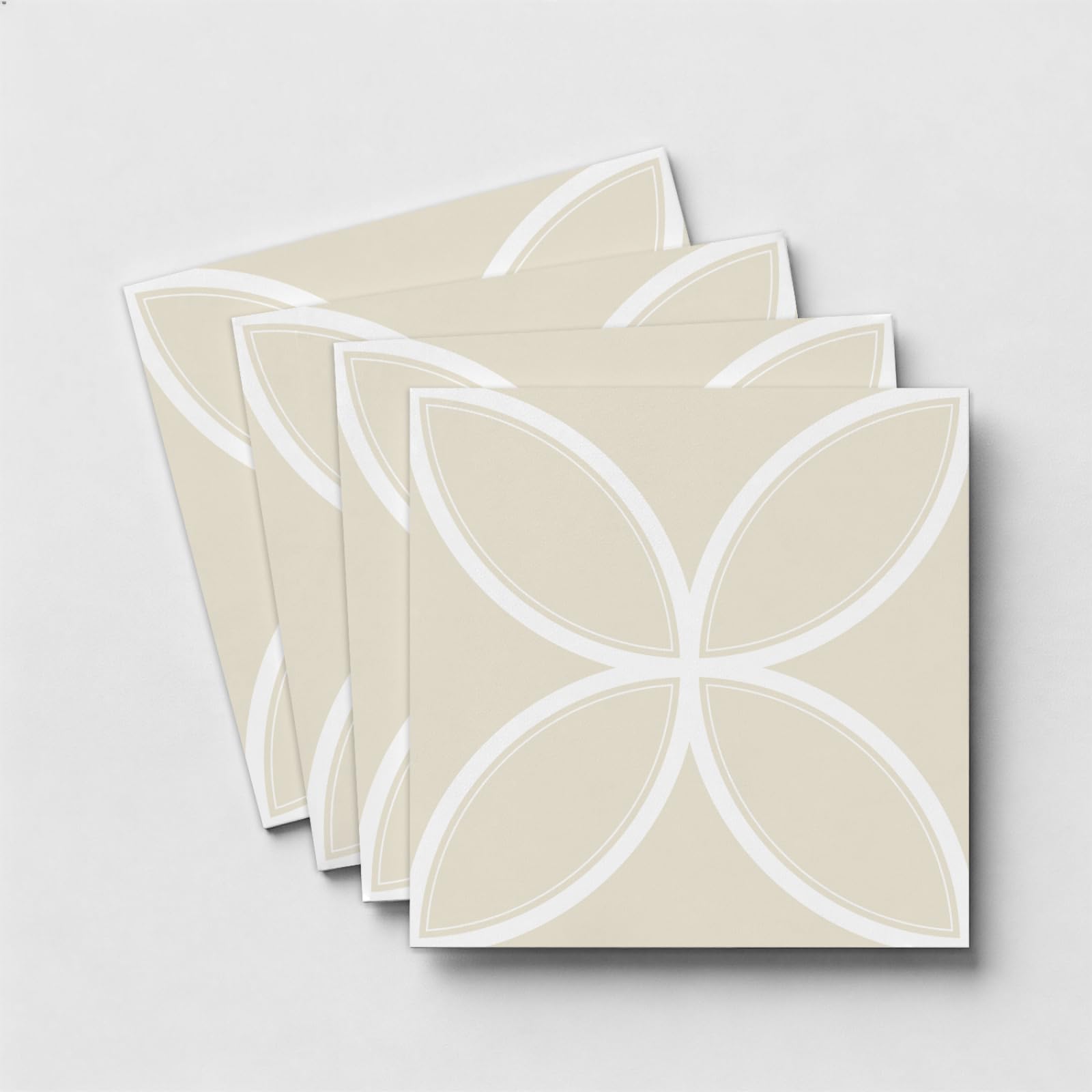 LMYSXAOZ Stick on Kitchen Tiles Beige Pattern Self Adhesive Wall PVC for Fireplace Surround Furniture Decoration Backsplash Bathroom Tile Stickers Waterproof