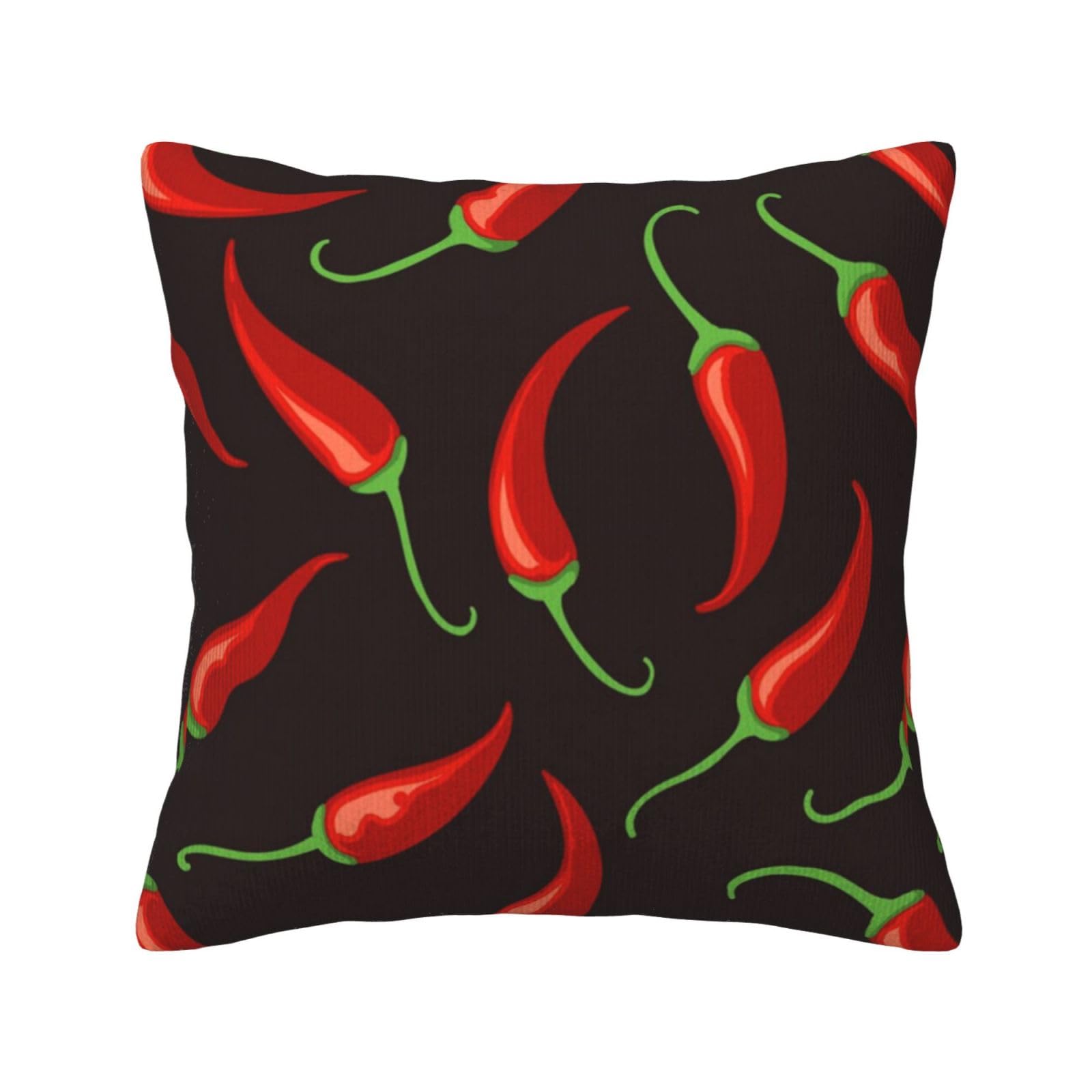 Housses de coussin piment rouge en velours côtelé carré pour déco salon et canapé cocooning