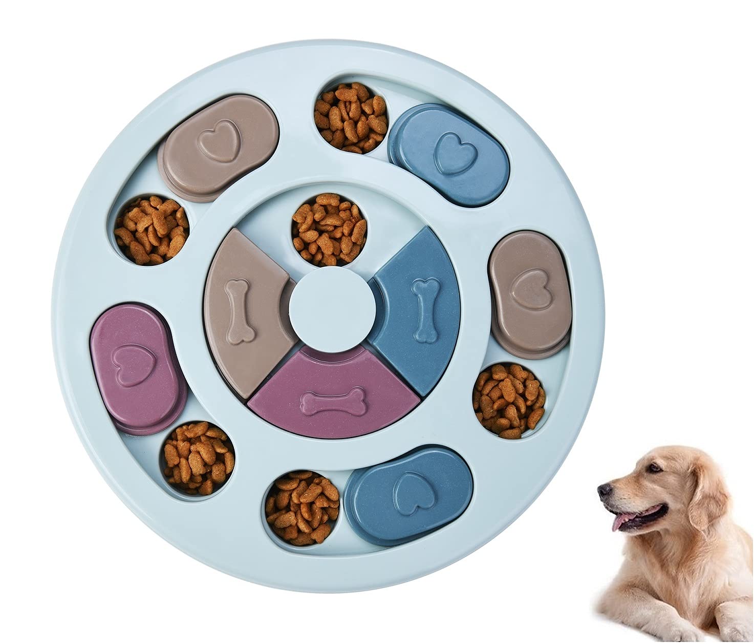 Xsesen Dog Interactive Feeder Bowl Dog Slow Feeder Puzzle Toy Dog Play Hide and Seek IQ Food Training Game for Pet Dogs Puppy Cats Prevent Boredom and Upset (B08H8VZQ3G) Amazon Price History, Amazon Price Tracker