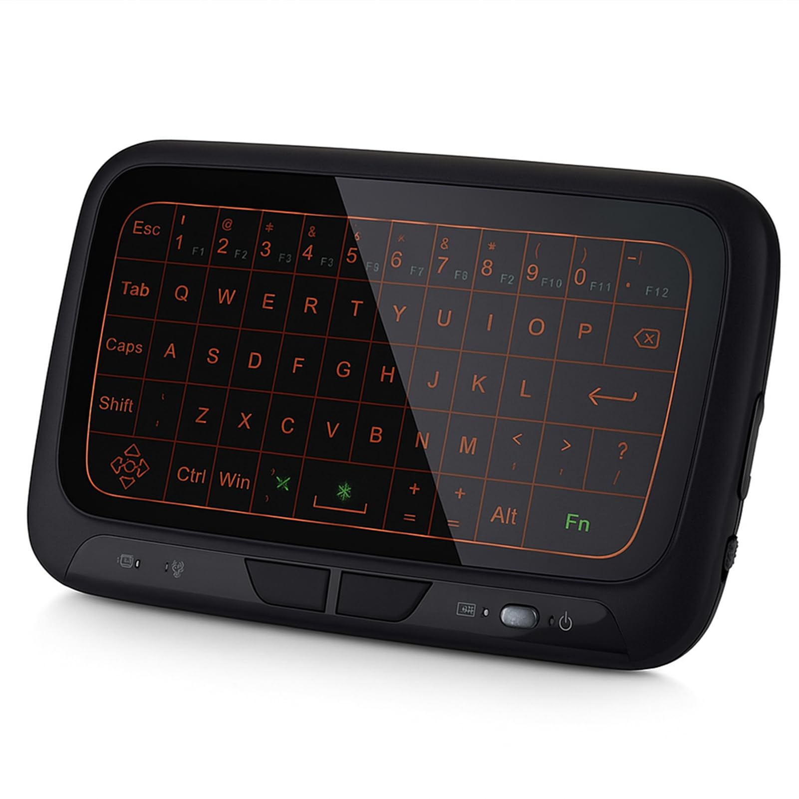 Backlit Wireless Keyboard, 2.4G Air Mouse with Touchpad for Smart TV Android Box HTPC IPTV Raspberry 3, Black