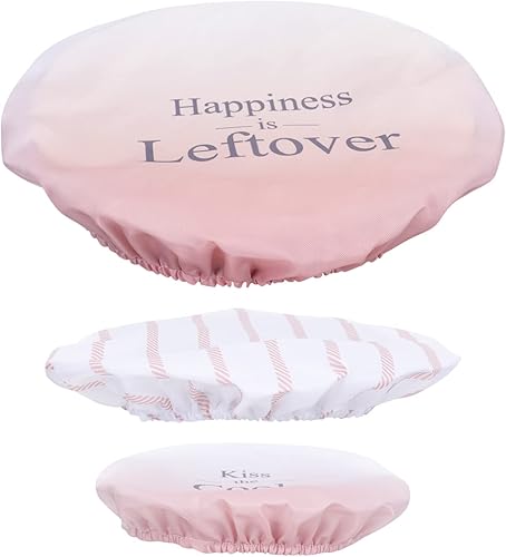 Fundas reutilizables de tela de algodón para tazones fundas elásticas lavables para almacenamiento de alimentos, 3 unidades, bolsas de