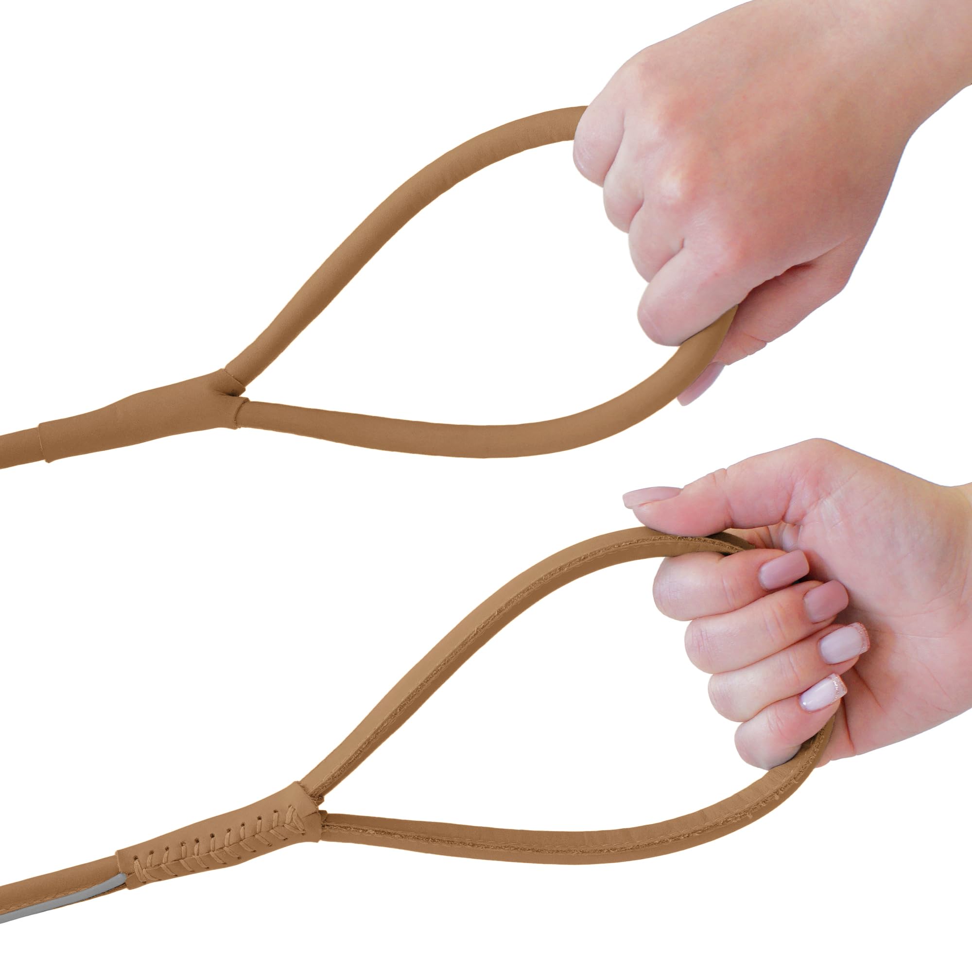 OOPSDOGGY Reflective Rolled Leather Dog Leash 6 ft Durable Dogs Lead for Small Medium Large Dogs (Brown, Large) - Image 4