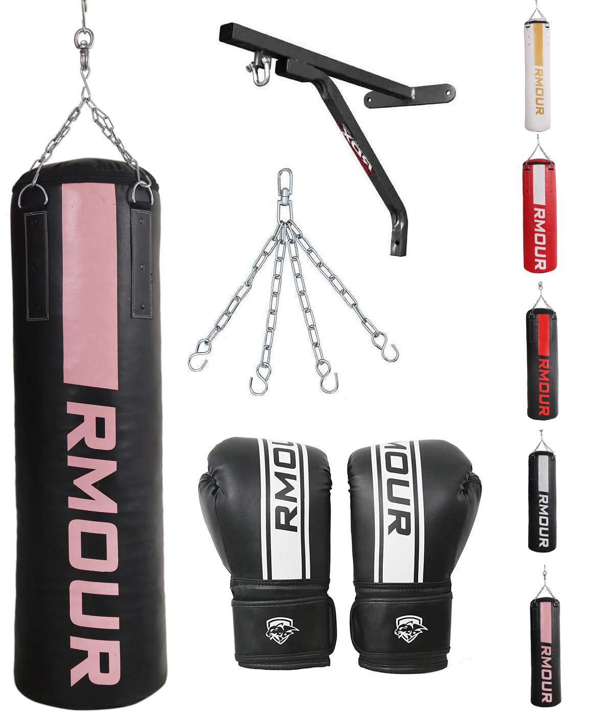 IWIN Rmour Heavy PU Punch Bag Boxing MMA Sparring Punching Training Kick Boxing Muay Thai with Hanging Chain and Heavy Duty Wall Mounted Stand and Gloves (Black, Pink, 3 Feet, Unfilled) (B08XM26J6S) Amazon Price History, Amazon Price Tracker