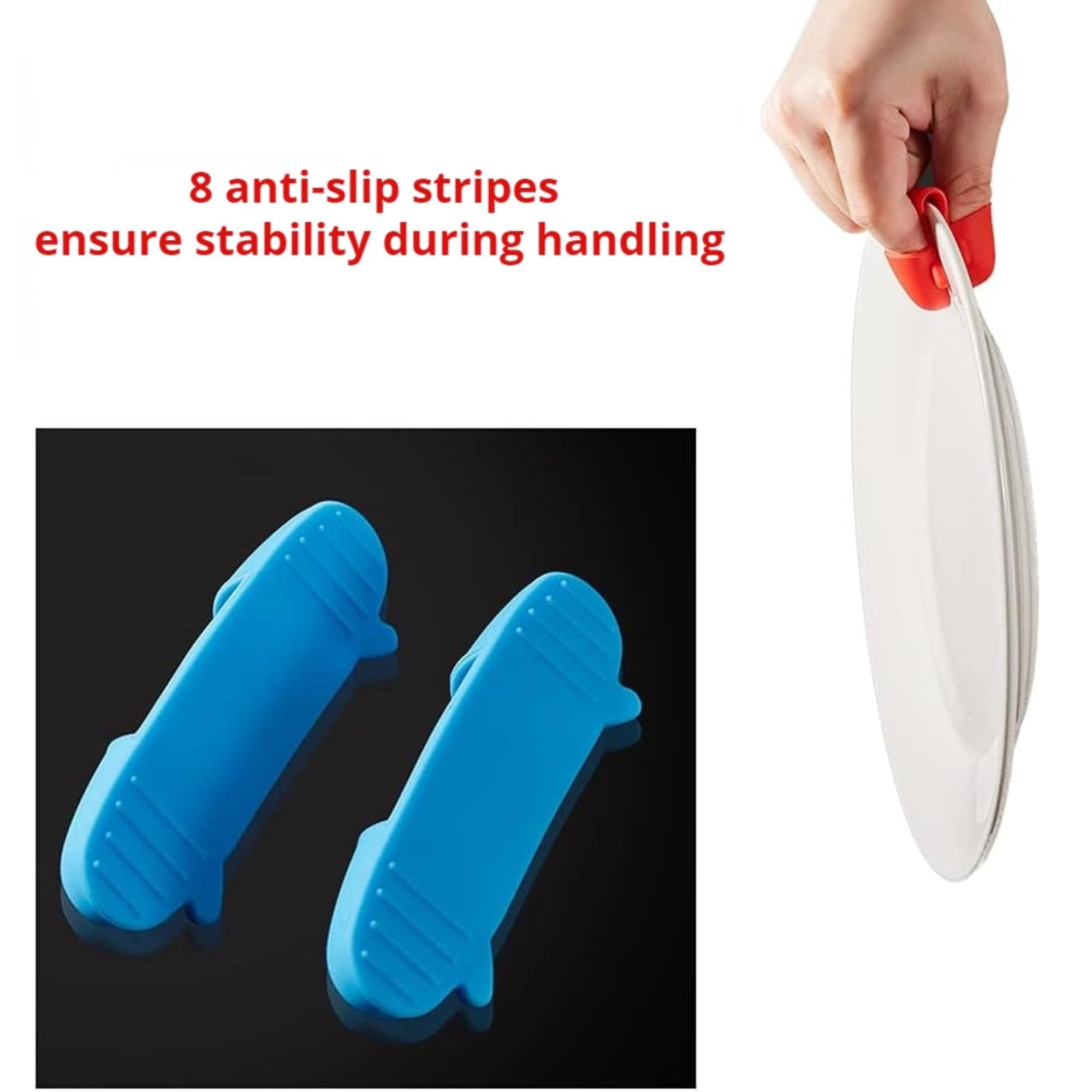 Oven Glove Thicken Silicone Pot Holder Mini Oven Mitt Heat Resistant Pinch Covers For Air Fryer, Baking, Cooking, BBQ Grilling (Grey - View #5