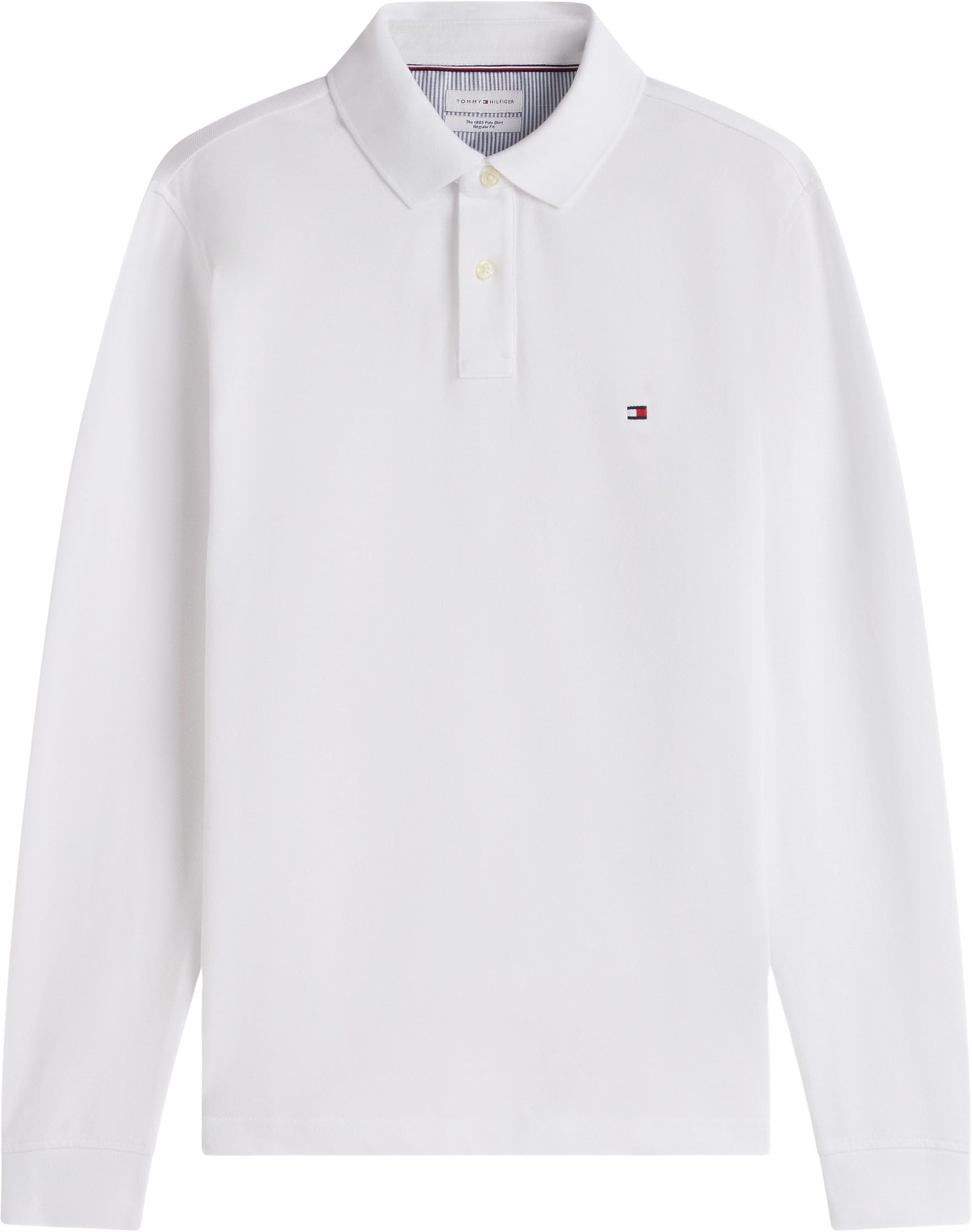Tommy Hilfiger Uomo Maglietta Polo Maniche Lunghe Regular Fit con Chiusura a Bottoni