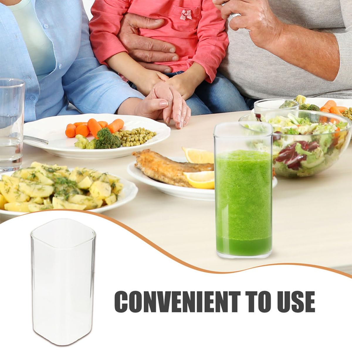 DECHOUS Design Elegante Set di 6 Bicchieri in Vetro Quadrati da 250ml e Versatili Resistenti al Calore per Tè, Bevande e Eventi Formali per Casa e Regali