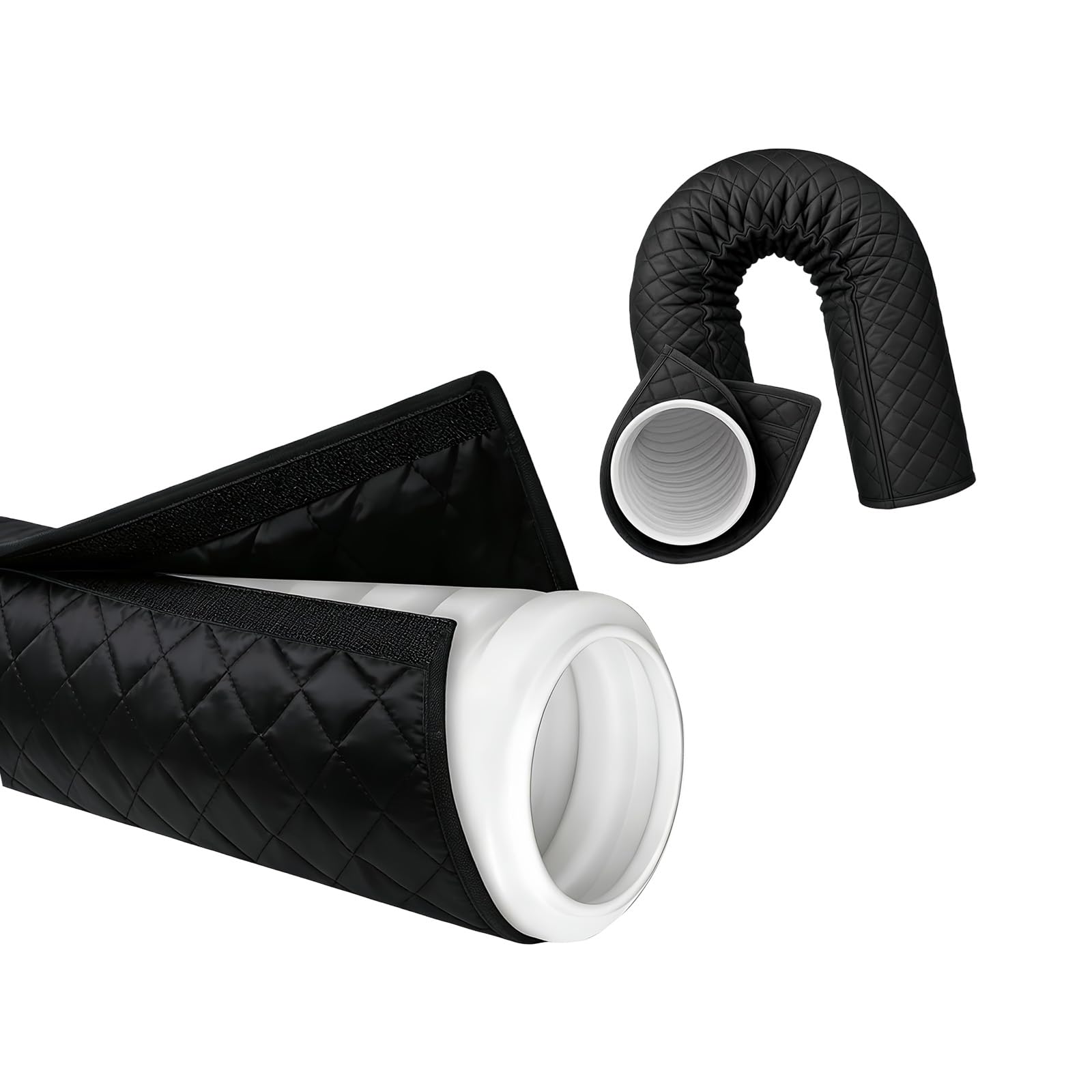 Wegiwuca Insulated Portable Cooling Unit Hose Cover with Aluminum Foil Tape for Better Heat Retention and Faster Cooling Black Conditioning Vent Cover