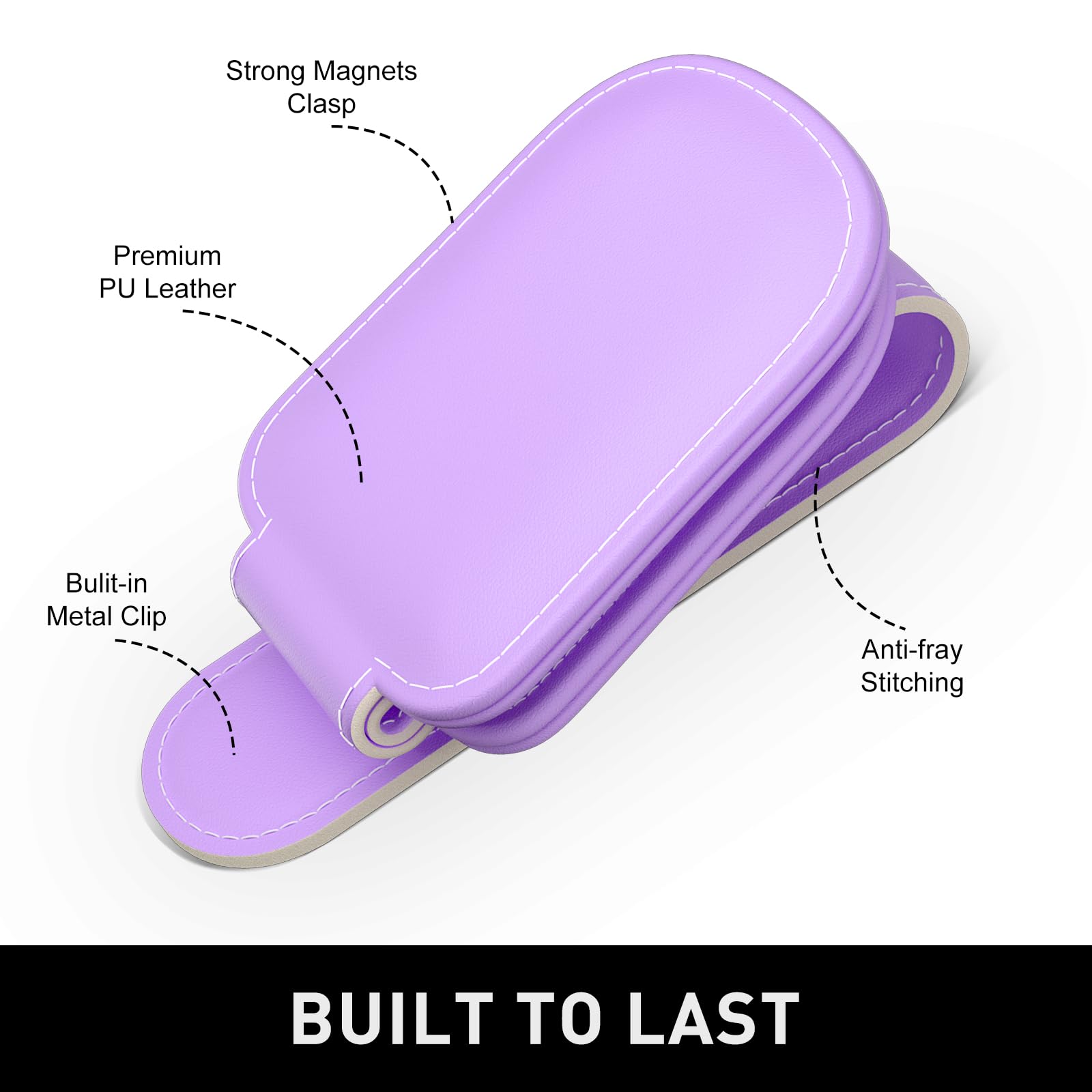Porta occhiali da sole per visiera auto, supporto magnetico in pelle per occhiali da sole, clip per occhiali da sole per auto