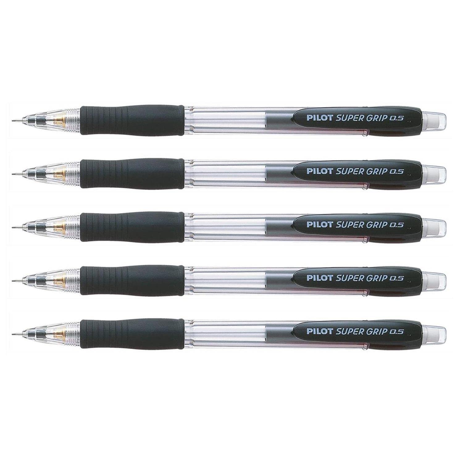 PILOT Lote de 5 portaminas Super Grip H-185SL 0,5 mm, cuerpo negro