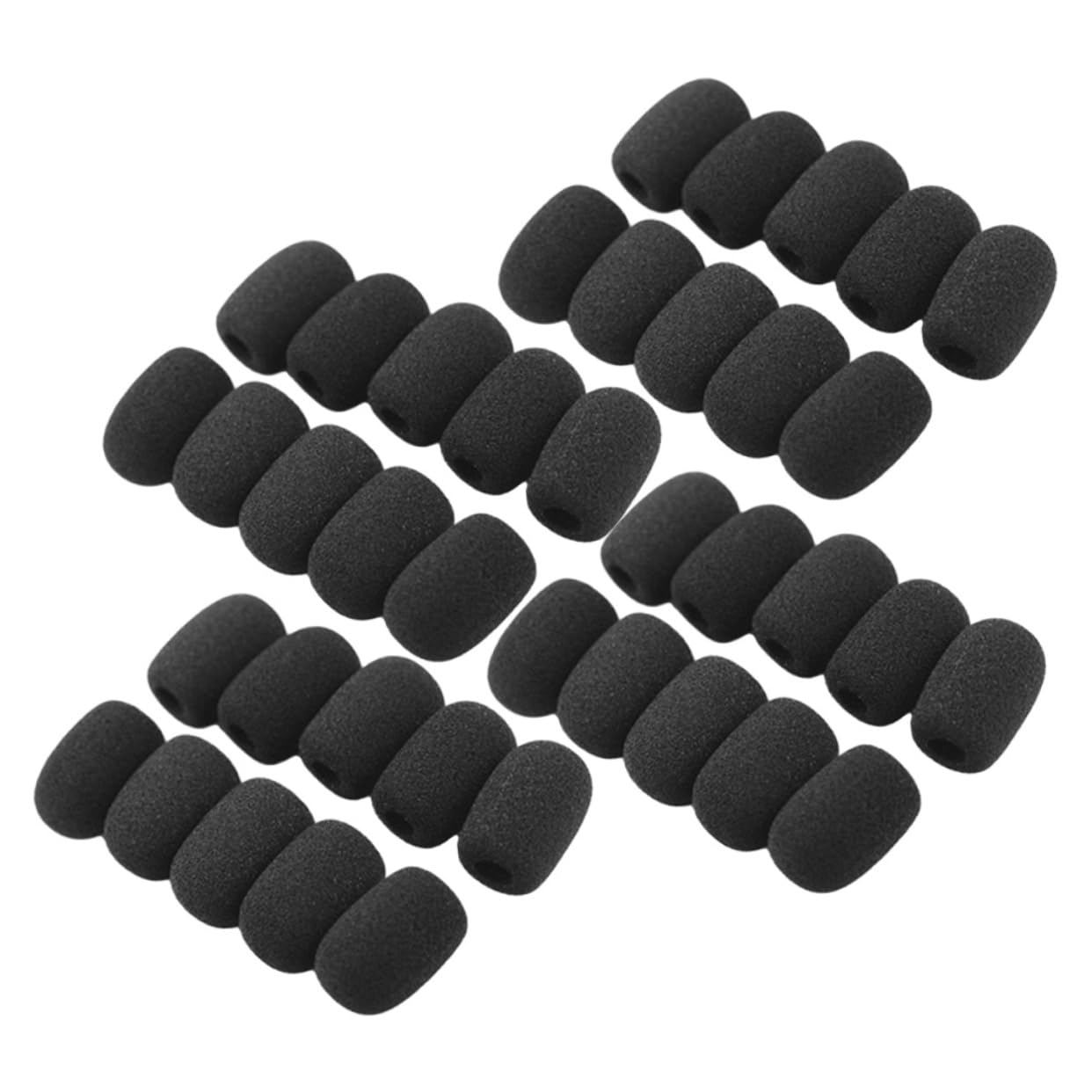 50 Bonnettes En Mousse Noires 20x15x5 Mm Pour Micro-cravate, Housses Anti-poussière Et Bonnettes Anti-vent Souples, Protection Pour Microphone Lors De Discours Et Performances