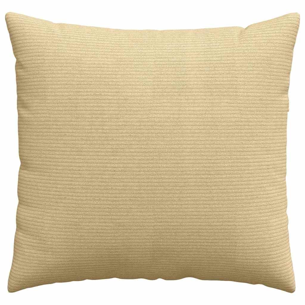 2er Set Sofakissen 50x50 cm, Dekokissen aus weichem Cordstoff, Zierkissen für Couch und Wohnzimmer, Kissen mit abnehmbarem Bezug, Grau-Grün, gemütliche Wohndeko