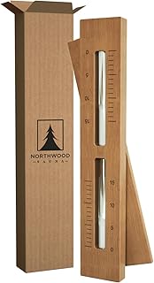 Sauna Sand Timer - Handmade from Canadian Red Cedar Wood - Wall-Mounted Rotating 15-Minute Hourglass with White Sand
