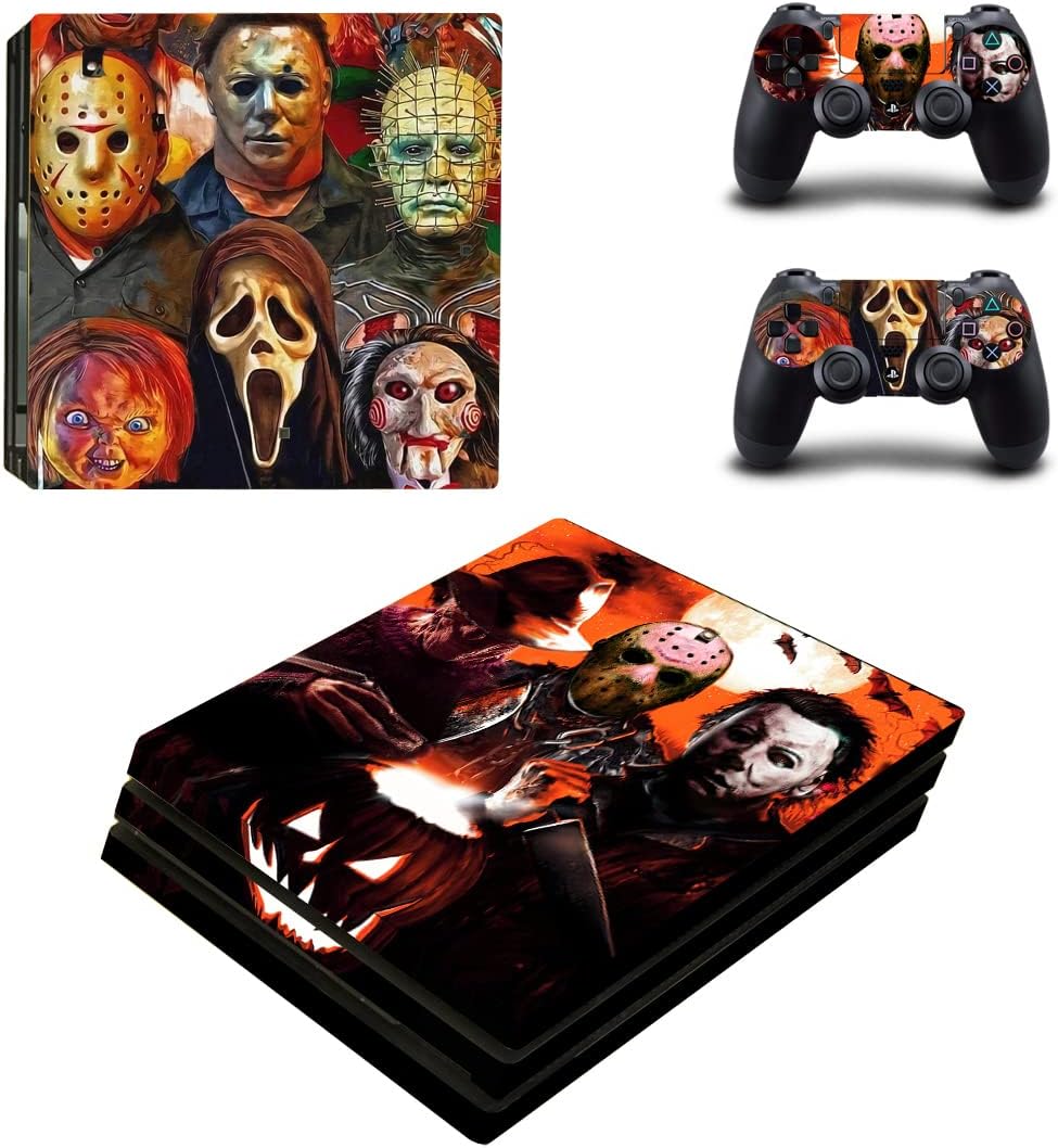 Vanknight PS4 Pro Console Skin PS4 Controller Skins Horror