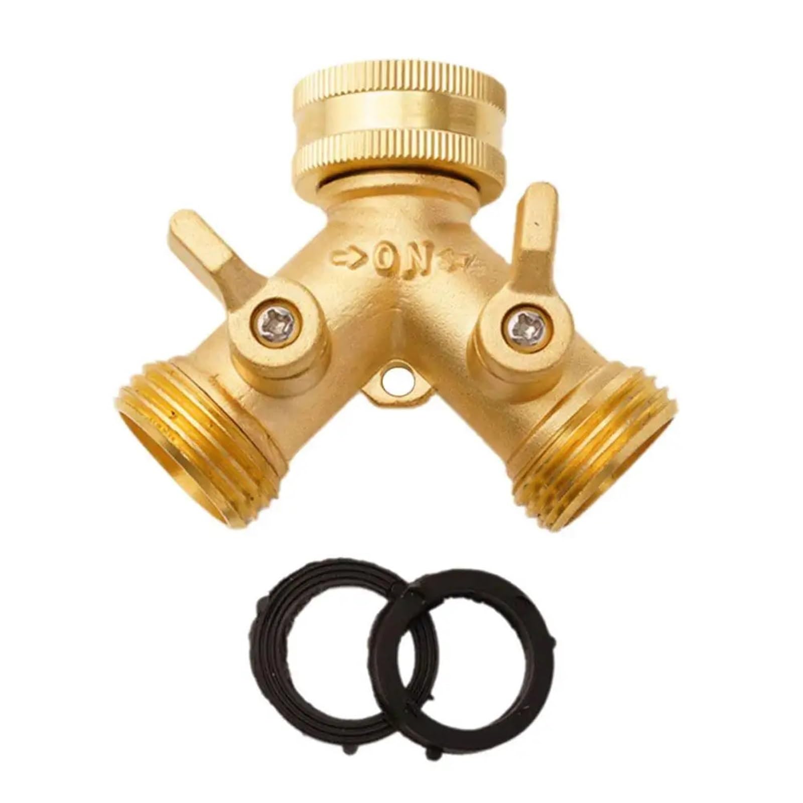 Séparateur de tuyau d'arrosage en laiton, connecteur en Y de 3/4 pouces for robinet d'extérieur
