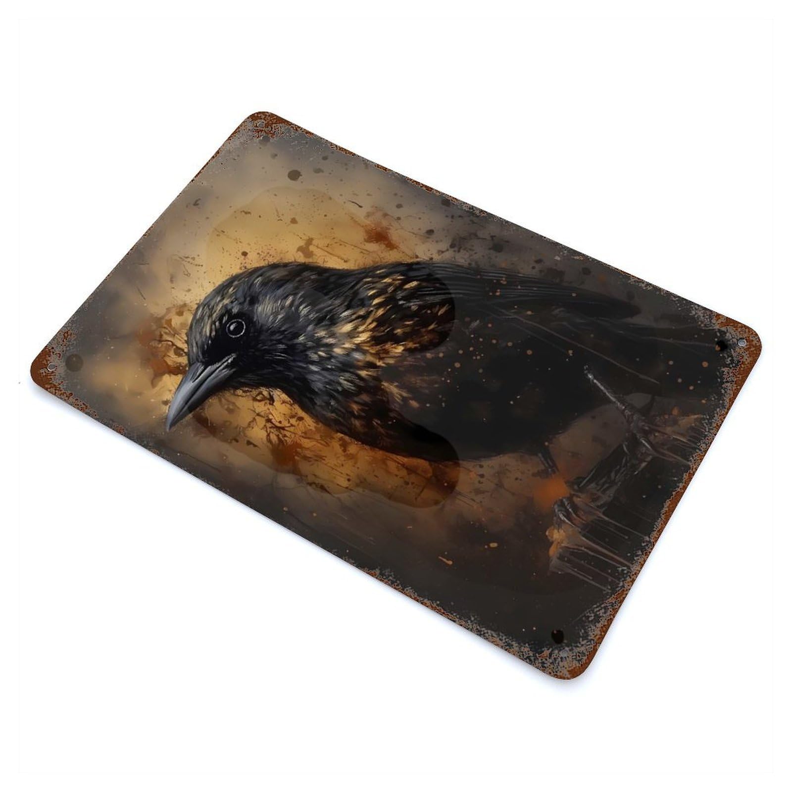 Finche Mythic Creatures Vintage Wall Sign 11.8"x7.9", Rust Effect Metal Decor for Cafe, Home Bar And Lounge Decor