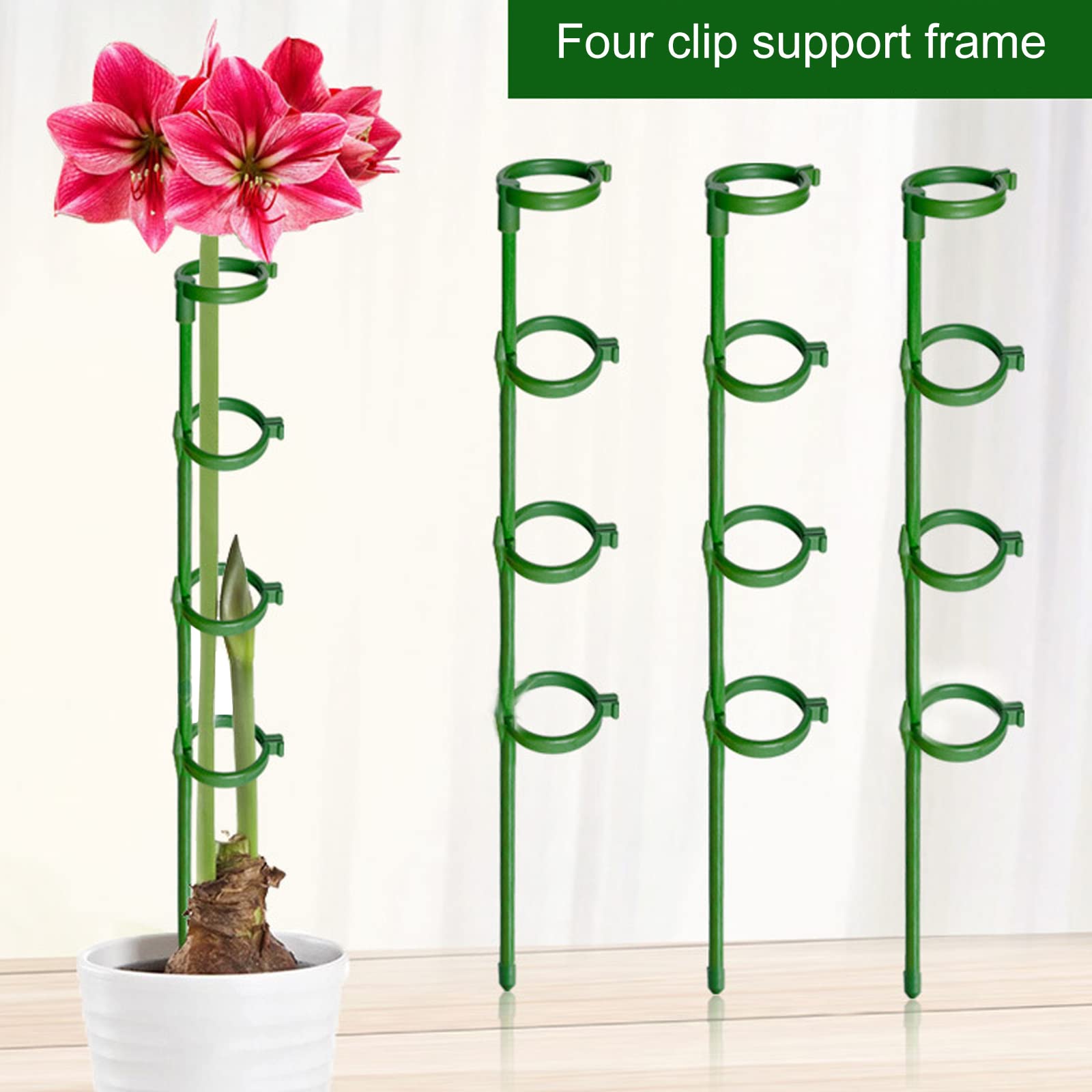 6 Pflanzenstützstäbe Mit 12 Clips – 40 Cm Lang, Für Rosen, Tomaten, Orchideen & Mehr