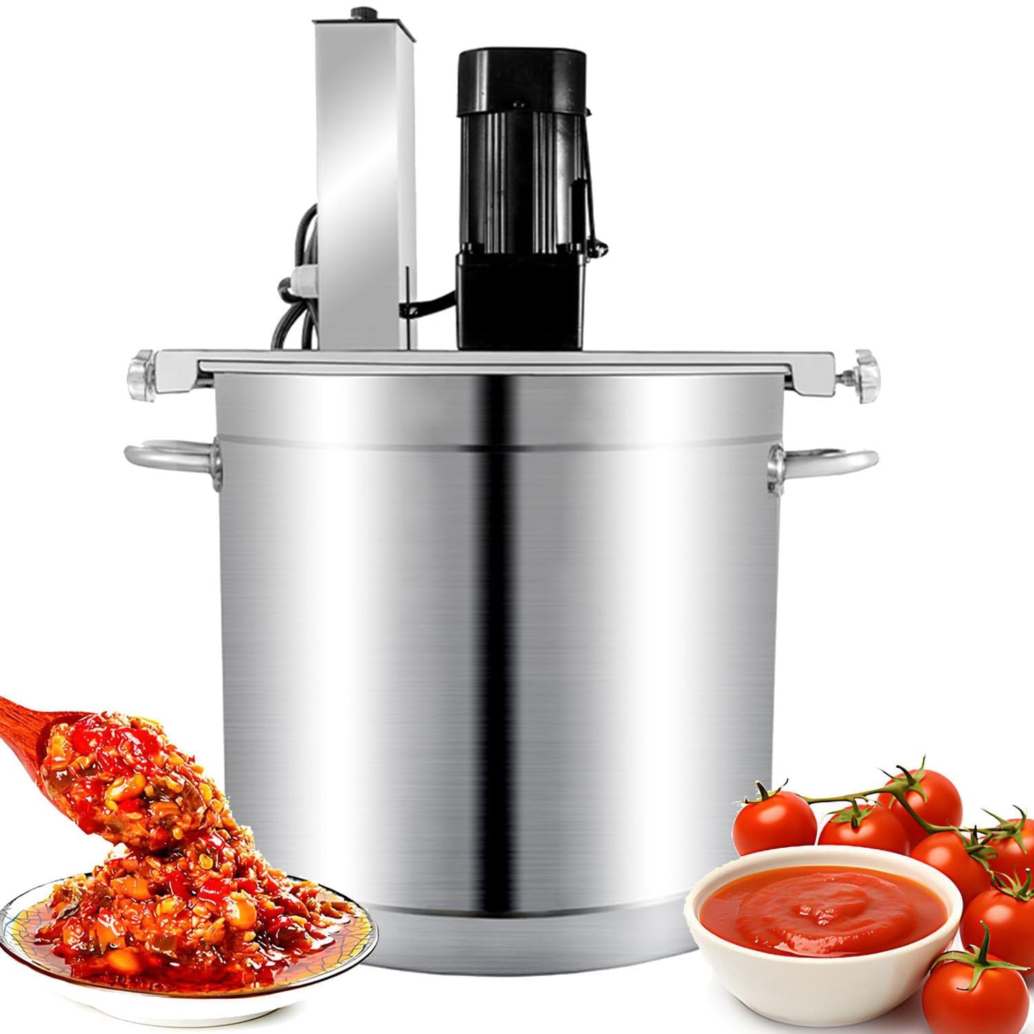 Electric Mixer Machine for Jam Sauce,Commercial Automatic Stir,Automatic Food Mixer Pot Stirrer Mixer,Automatic Jam Blender, with Double-Layer Stirring Scraper (40L)