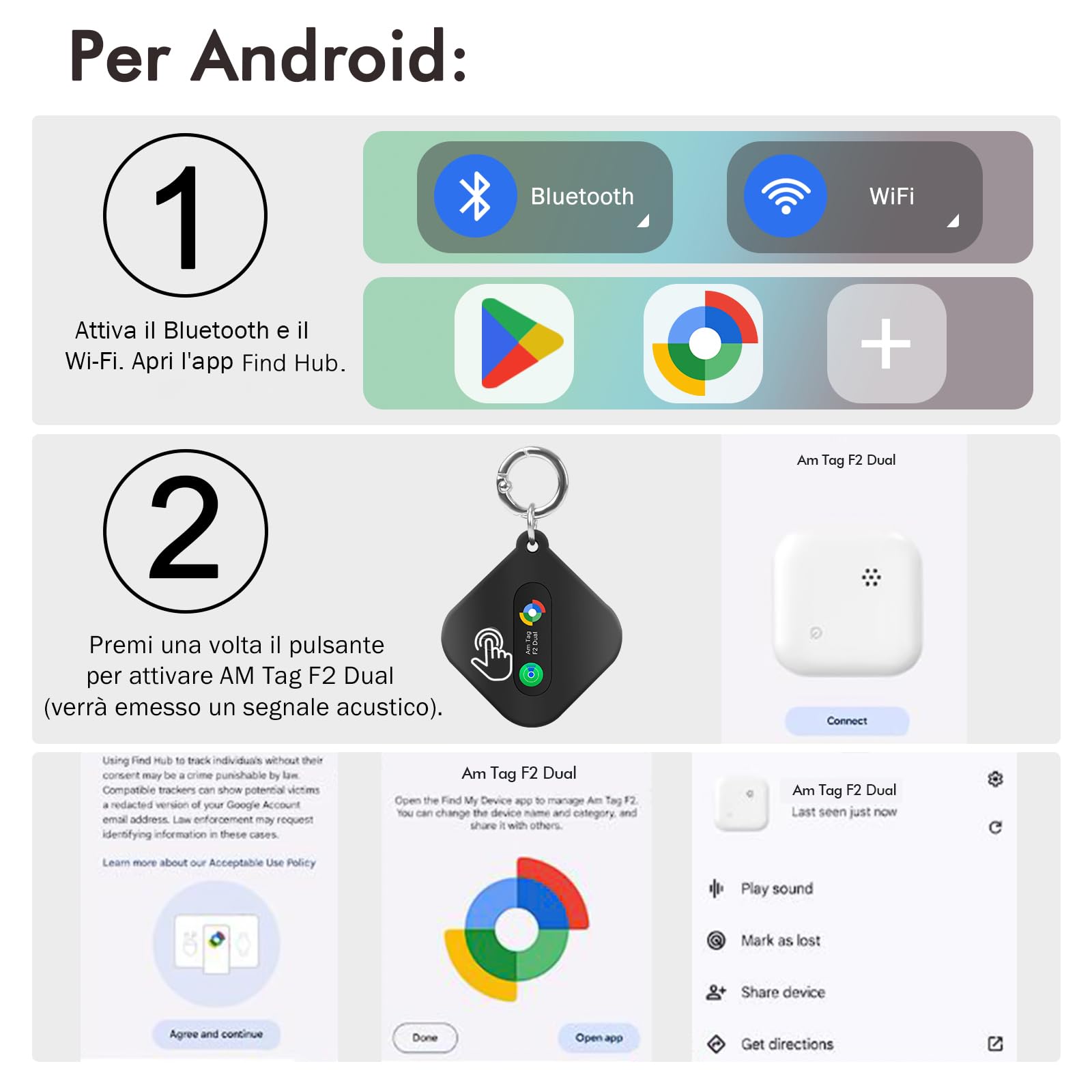 Smart Tag Trova Chiavi Compatibile con iOS Find My APP o Android Find Hub IP67 impermeabile batteria CR2032 sostituibile Bluetooth Tracker Finder per chiavi bagagli/borse/valigia/portafoglio