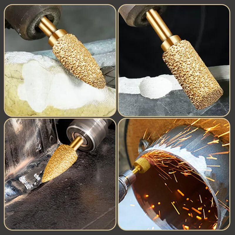 Cabezal de esmerilado diamante 15mm cilindro 6mm mango redondo miniatura 6