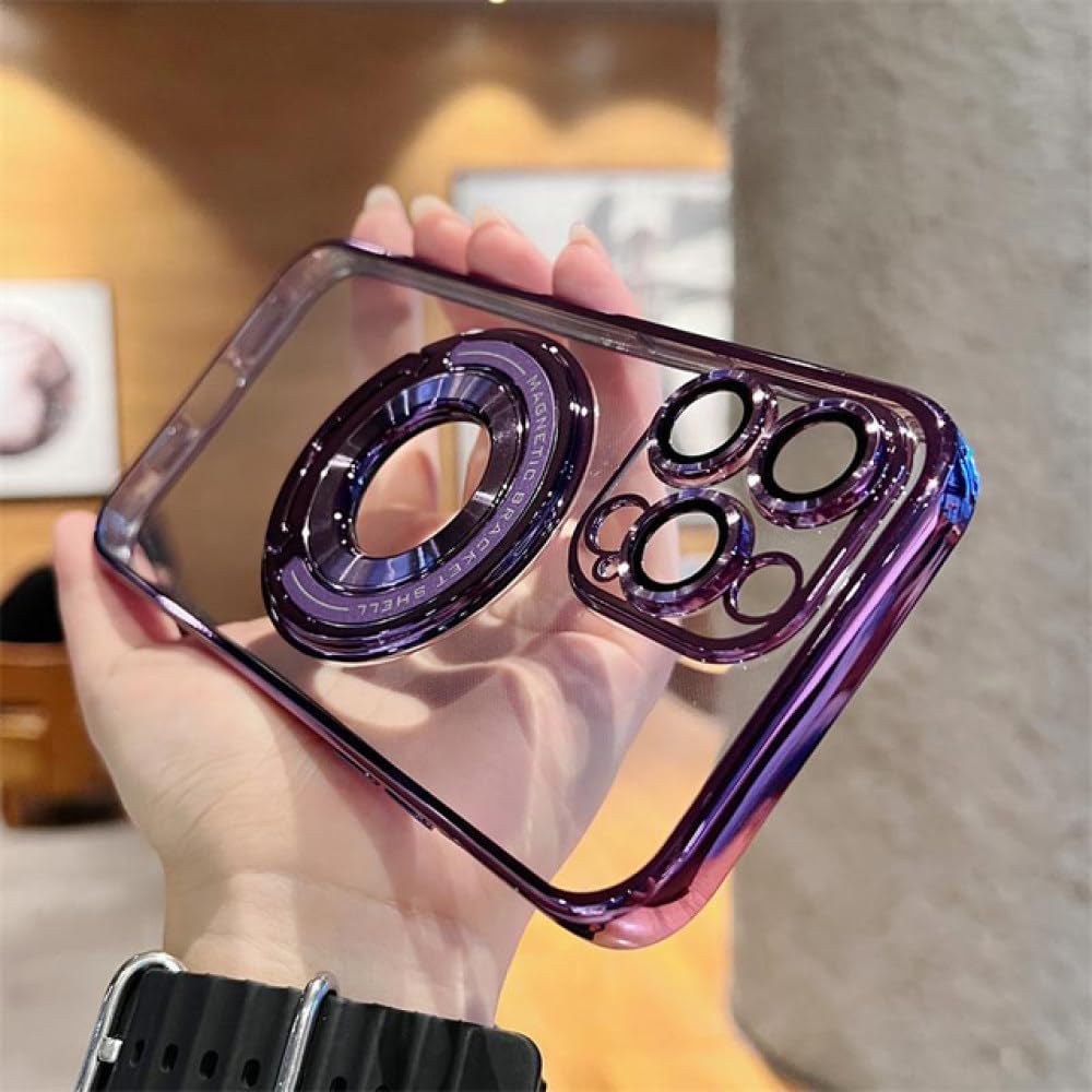 Housse silicone transparente iPhone 13 Pro aimantee avec support antichoc - 6