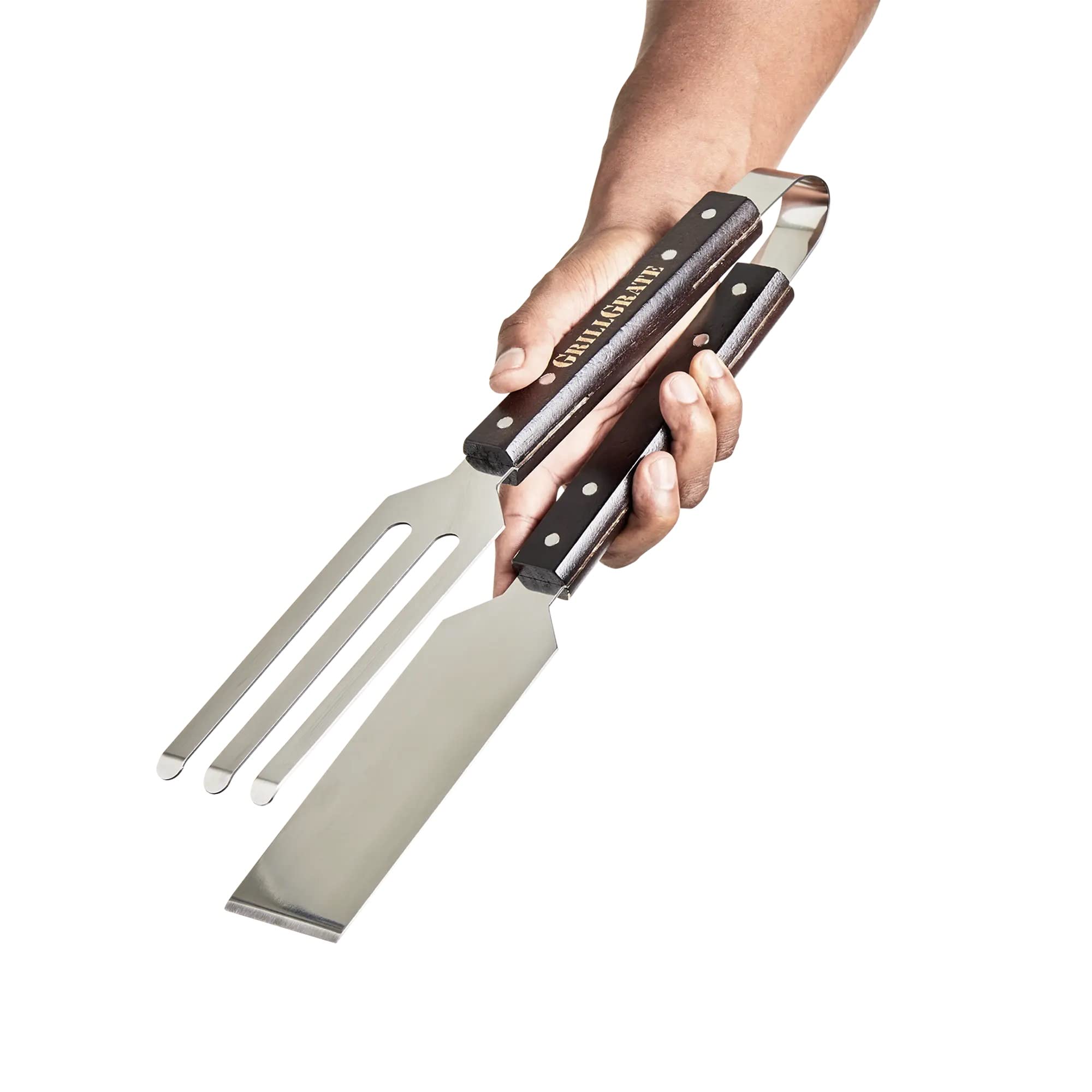 GrillGrate - The ComboTong - Pinzas para asar - Espátula para parrillas - Combo pinza y espátula - Herramienta de parrilla