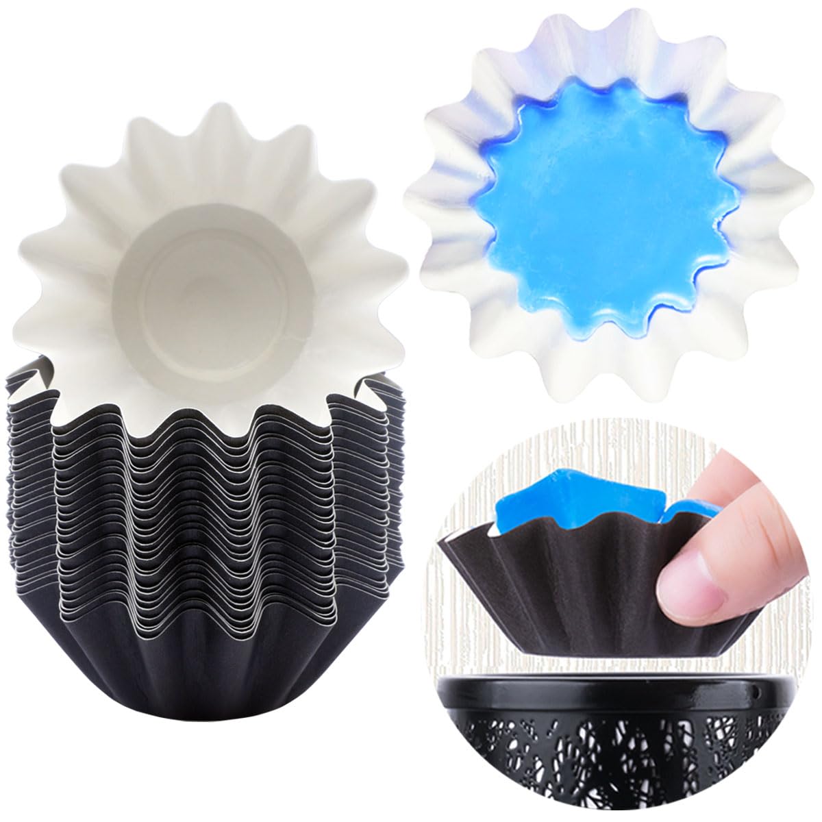 FANDOL Wax Melt Warmer Liners Reusable & Leakproof Candle Warmer Liners Wax Tray for Scented Wax,Electric Wax Warmers, Plug in Warmers, Candle Warmer,Wax Melter and Wax Burner(Black 25pcs)