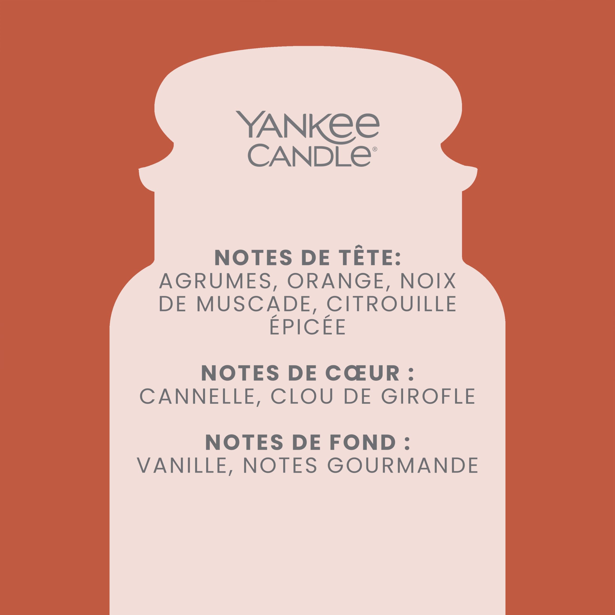 Yankee Candle Bougie parfumée | Grande jarre Citrouille Épicée | Bougies à longue durée : jusqu'à 150 heures | Cadeaux parfaits pour femmes