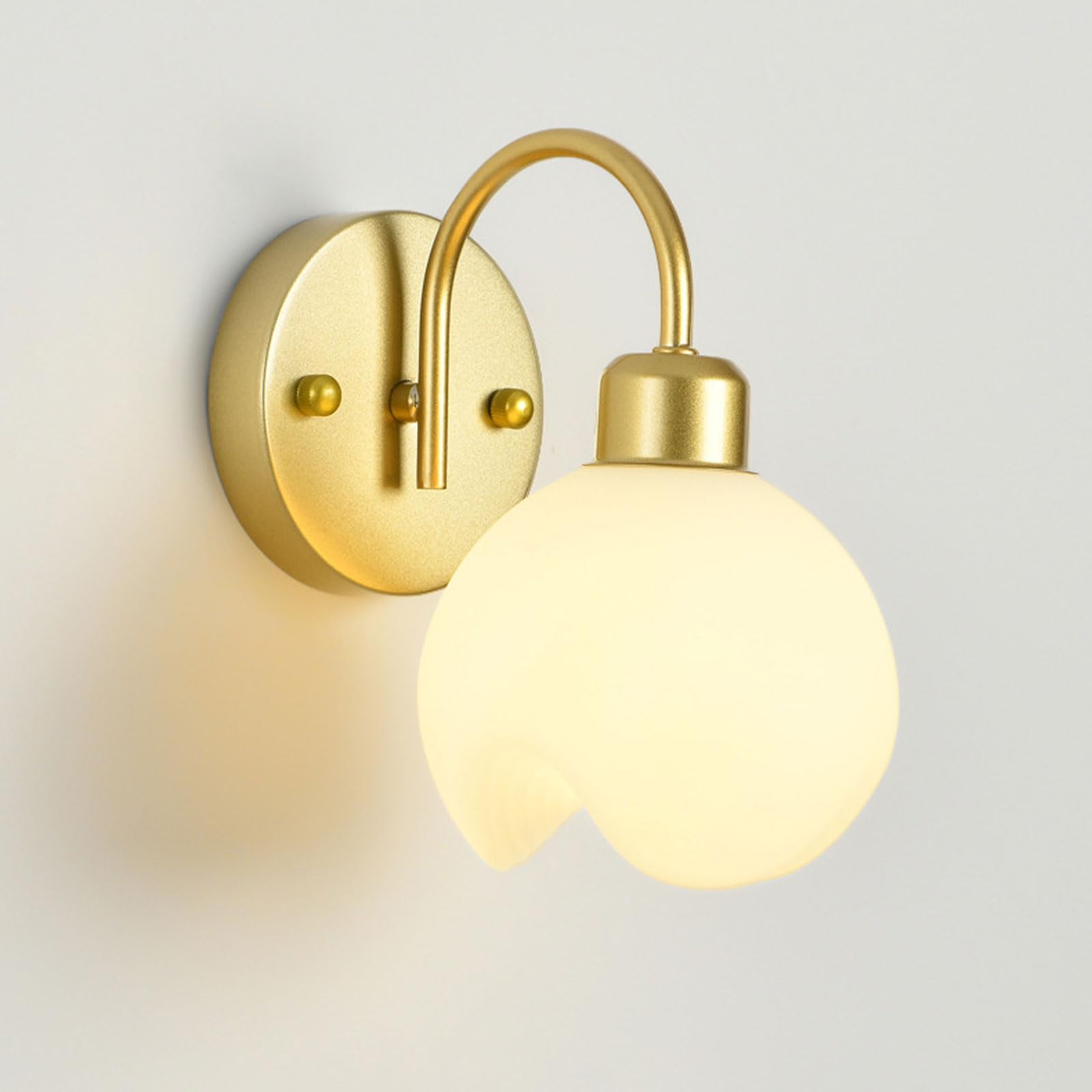 AWEITG European Style Round Flower Shape Wall Sconce - E26/E27 Indoor Lamp for Home(Gold-Single Light Fixture)