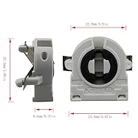 Vista 2 de T8 Lamp Holder CHENJIN 12PCS Screw Type T8 Lamp Holder with Wires UL Non-shunted Tombstone Light Socket for LED Fluorescent Tube Replacements, T8