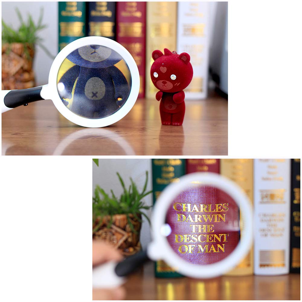 Lupa de Mano con luz LED 5X Lectura de Lectura anciana Los Estudiantes observan el Matrimonio de Lupa de Lupa