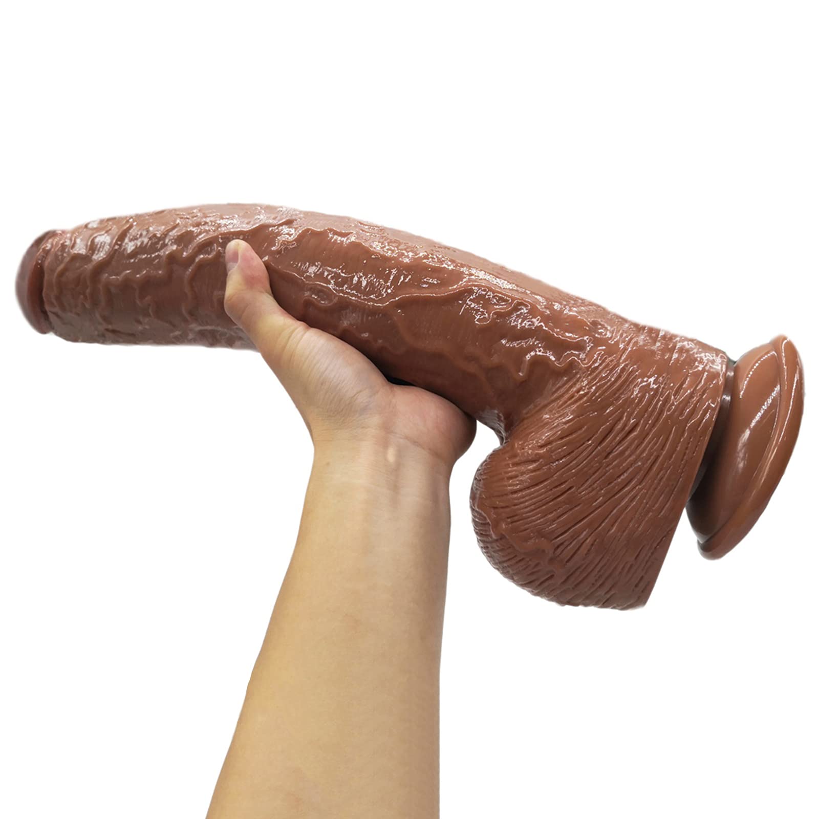 Dildo Realista 41.5 * 6.8cm Extra Long Silicone G-Spot y estimulación Anal Gigante Dildo Femenino Real Dong XXL Dildo Penis de Gran tamaño Réplica de Penis Masturbador con Ventosa