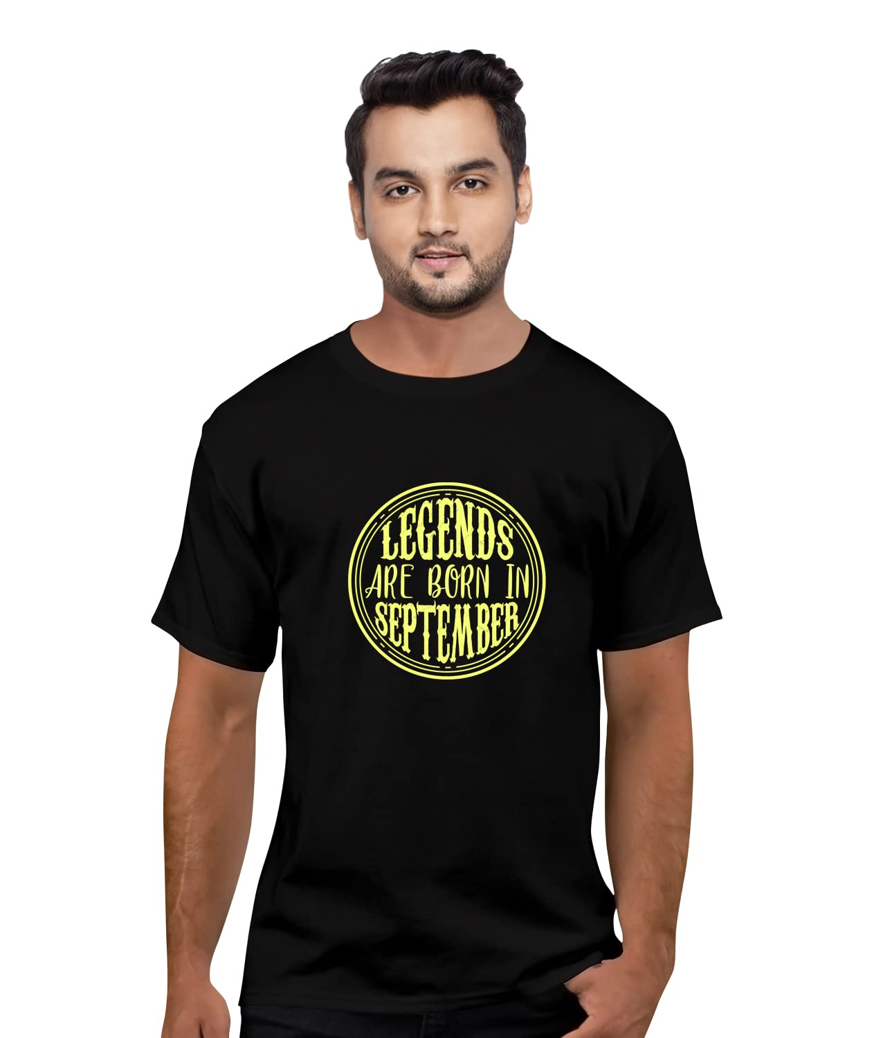CRICMARKET.COMCricmarket Graphic Printed Men Legends are Born in September Cotton Printed Tshirt Round Neck Half Sleeves Legends Born,Birthday,Gift, Trendy, Trending Tees and Tshirts. (Black_X-Large)