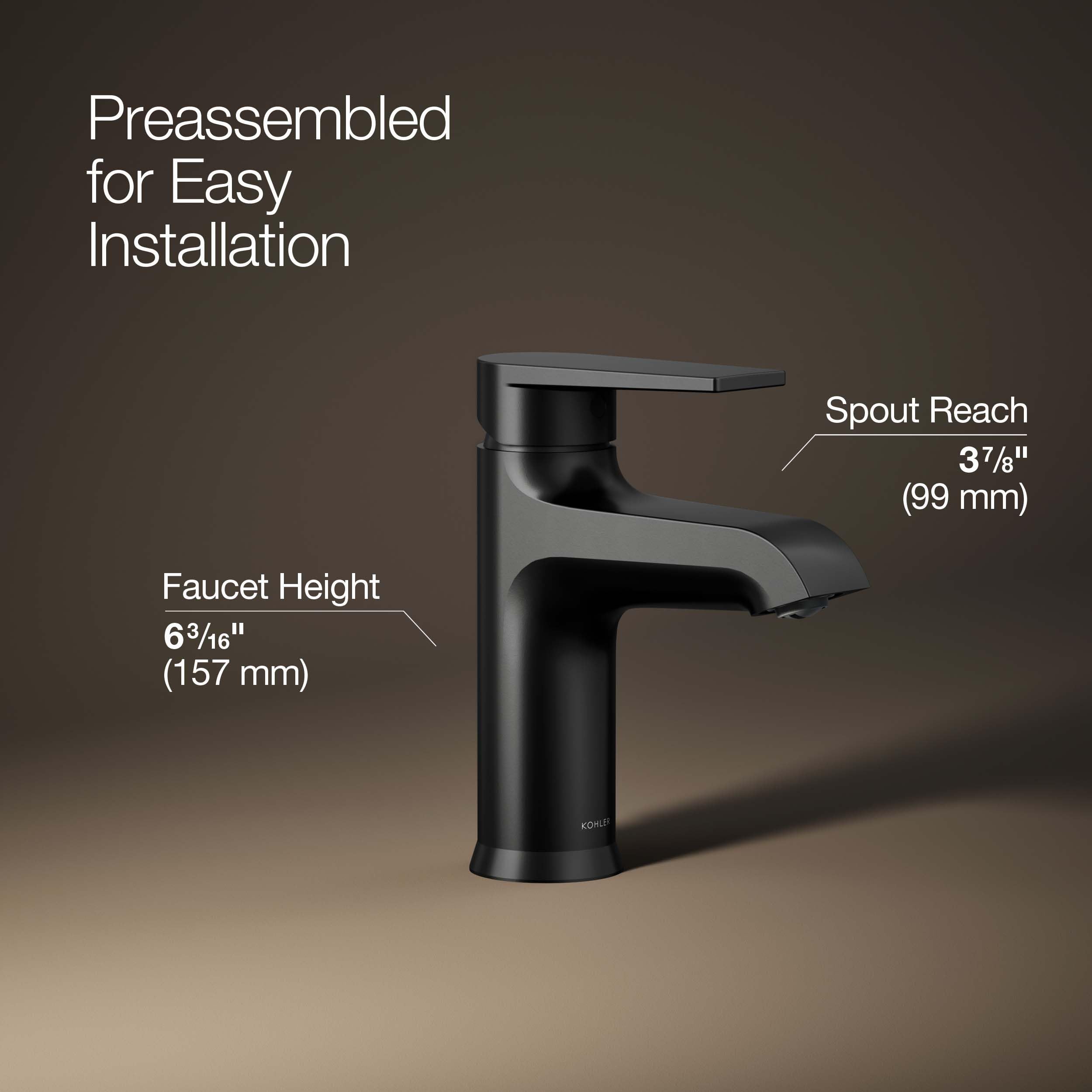 Kohler K-97060-4-BL Hint Bathroom Sink Faucet, Matte Black - Image 4