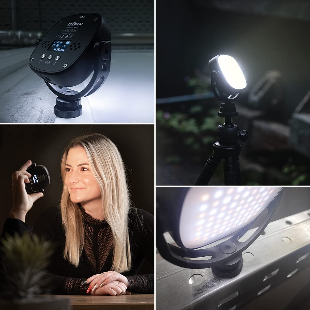 Dörr MVL-77 Luce Video LED Portatile: Bi-Color, Base Magnetica E Telaio Girevole 360° Per Foto E Video