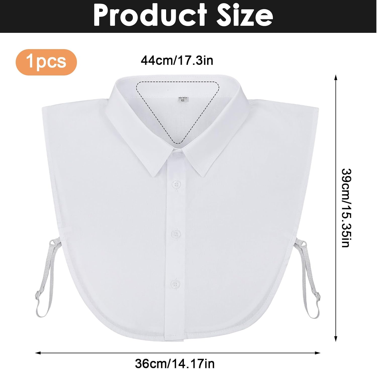 Fake Collar, Detachable Dickey Collar for Women, Cotton Faux White Collars
