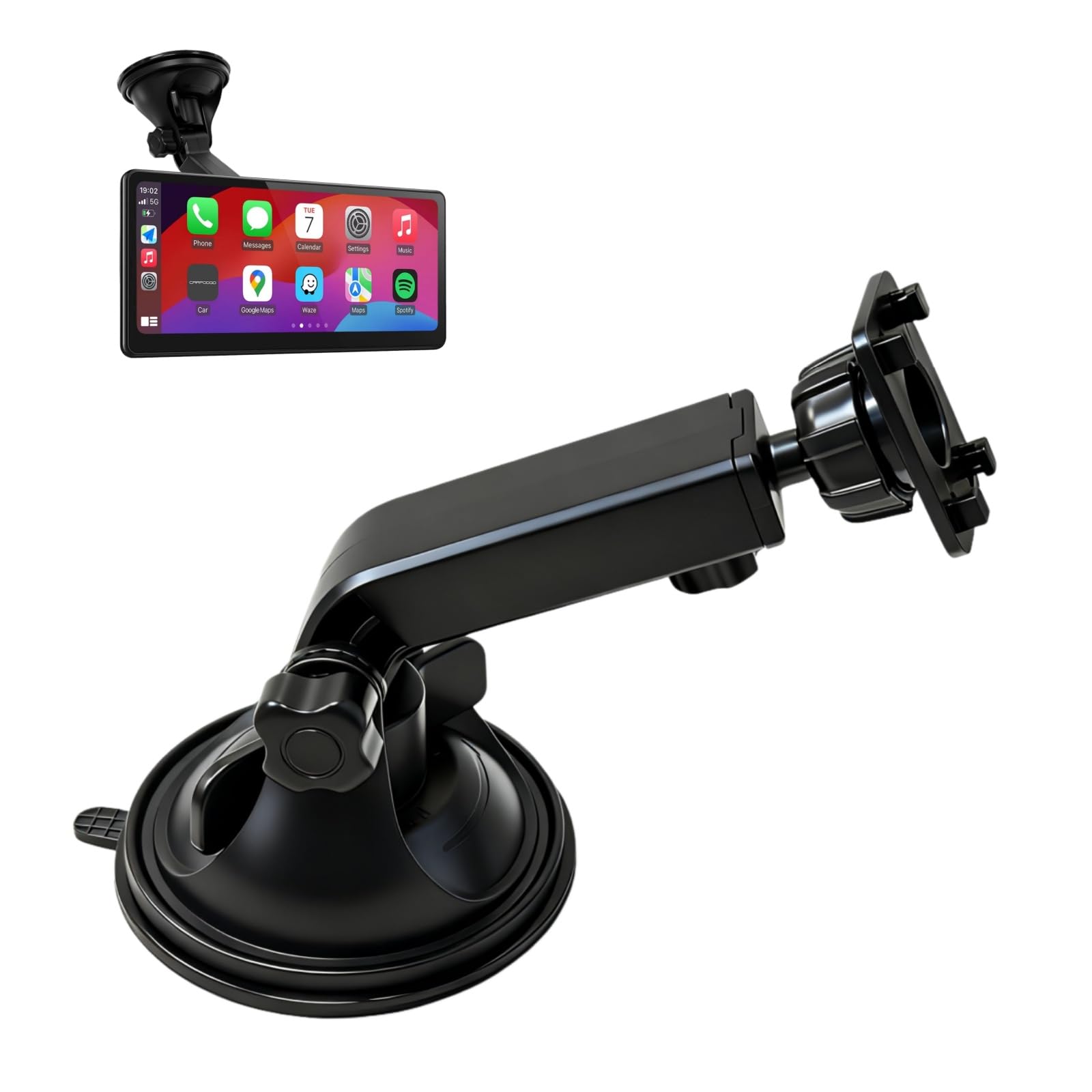 Epronic Carplay Screen Mount, Upgrade 90mm Larger Suction Cup Mount 360° Flexible Windshield Dashboard Bracket for 7" 9" 10.26" Inch Car Play Screen Replacement Mount